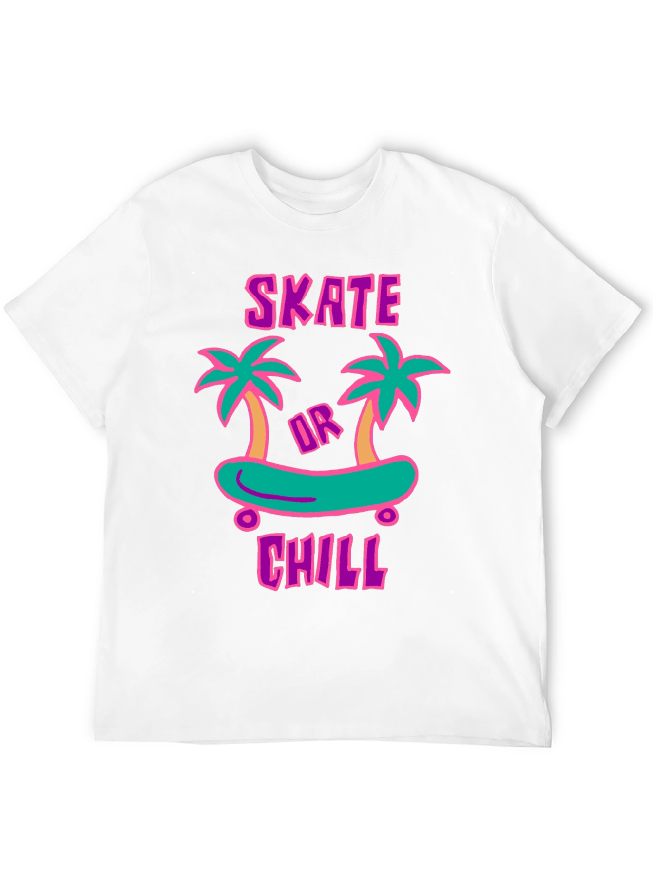 Skate or Chill Graphic T-Shirt - Casual Style