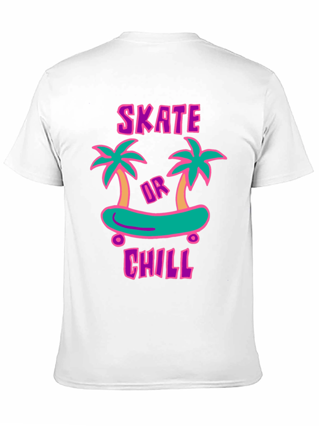 Skate or Chill Graphic T-Shirt - Casual Style