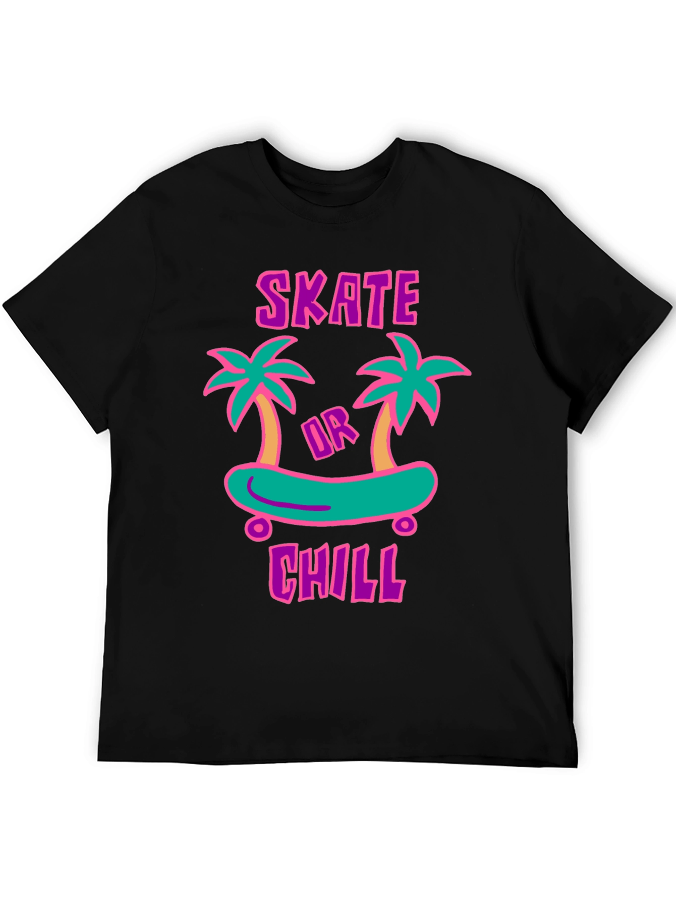 Skate or Chill Graphic T-Shirt - Casual Style