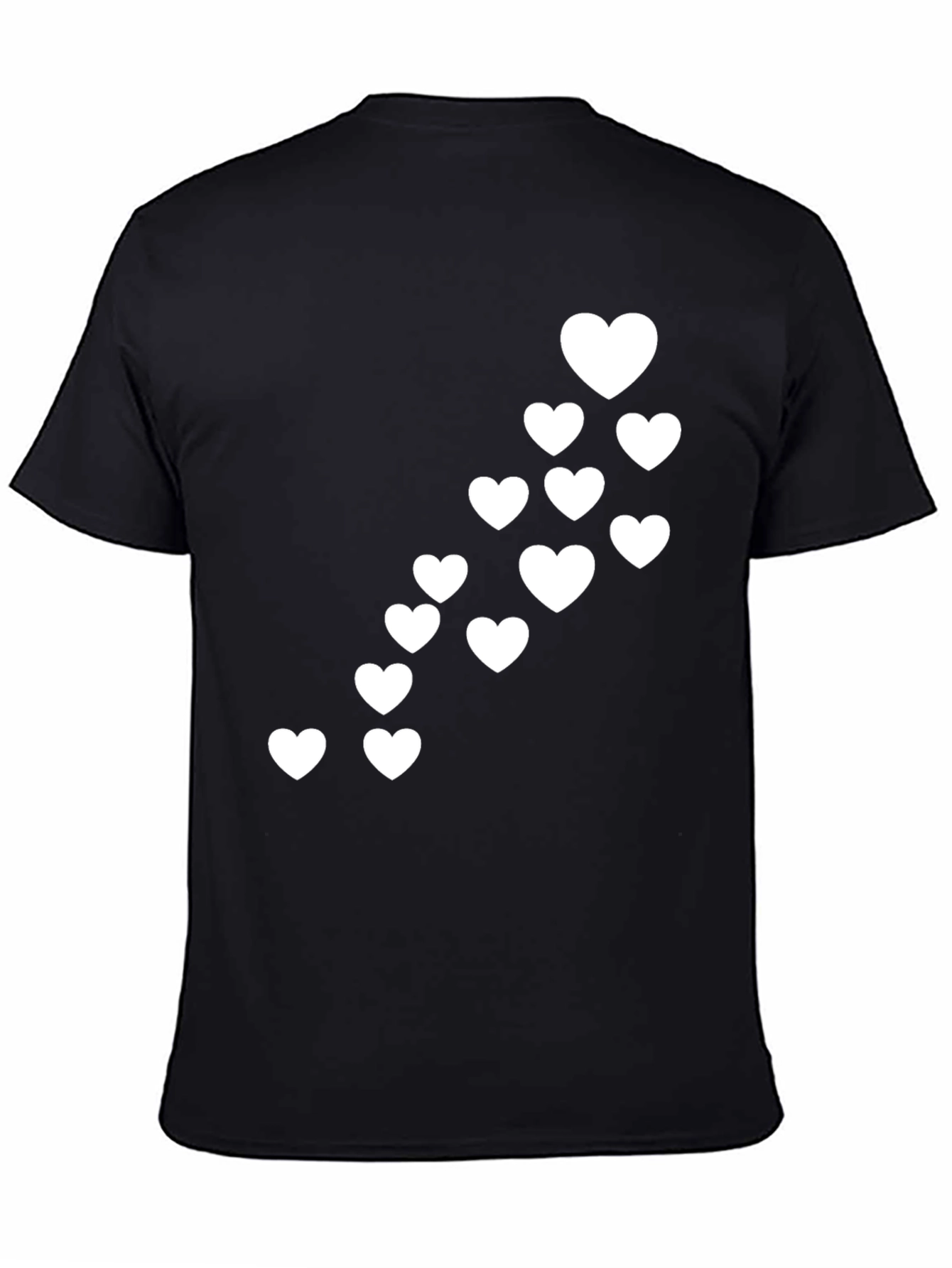 Heart Cascade Graphic Black T-Shirt