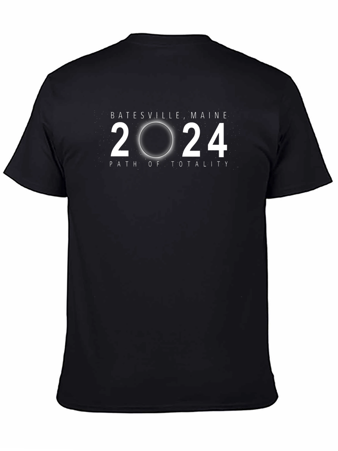 Batesville Maine 2024 Path of Totality Black T-Shirt