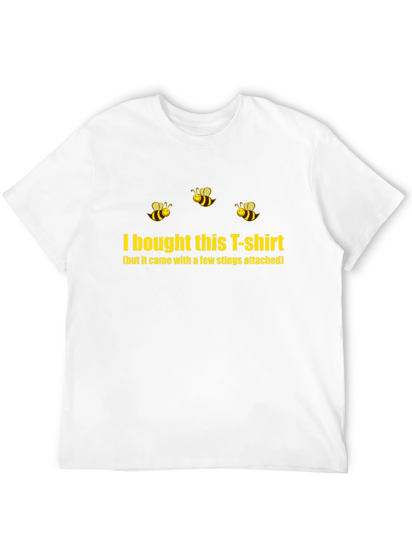 Humorous Bee Sting T-Shirt - Black Cotton Blend