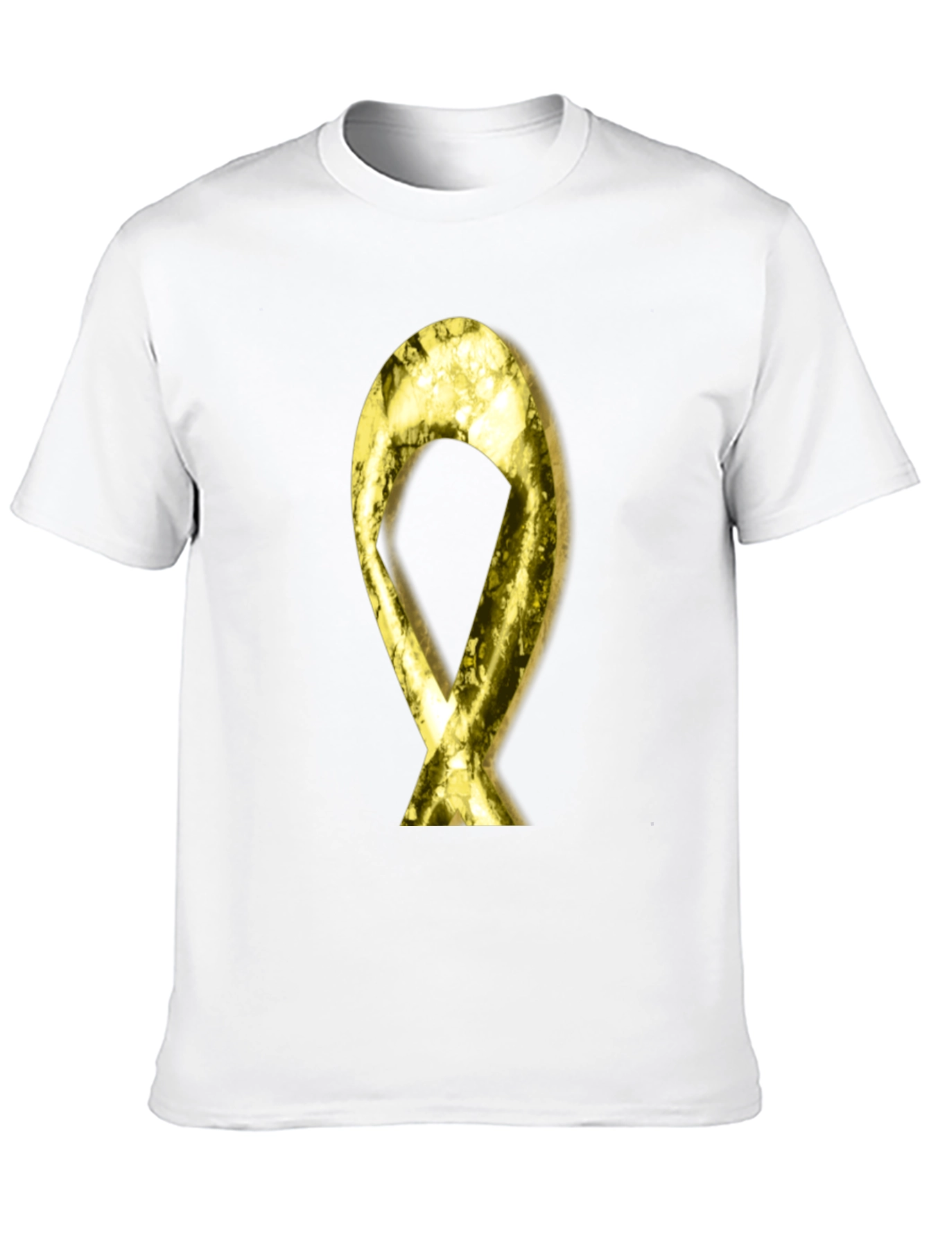 Gold Ribbon Graphic Black T-Shirt