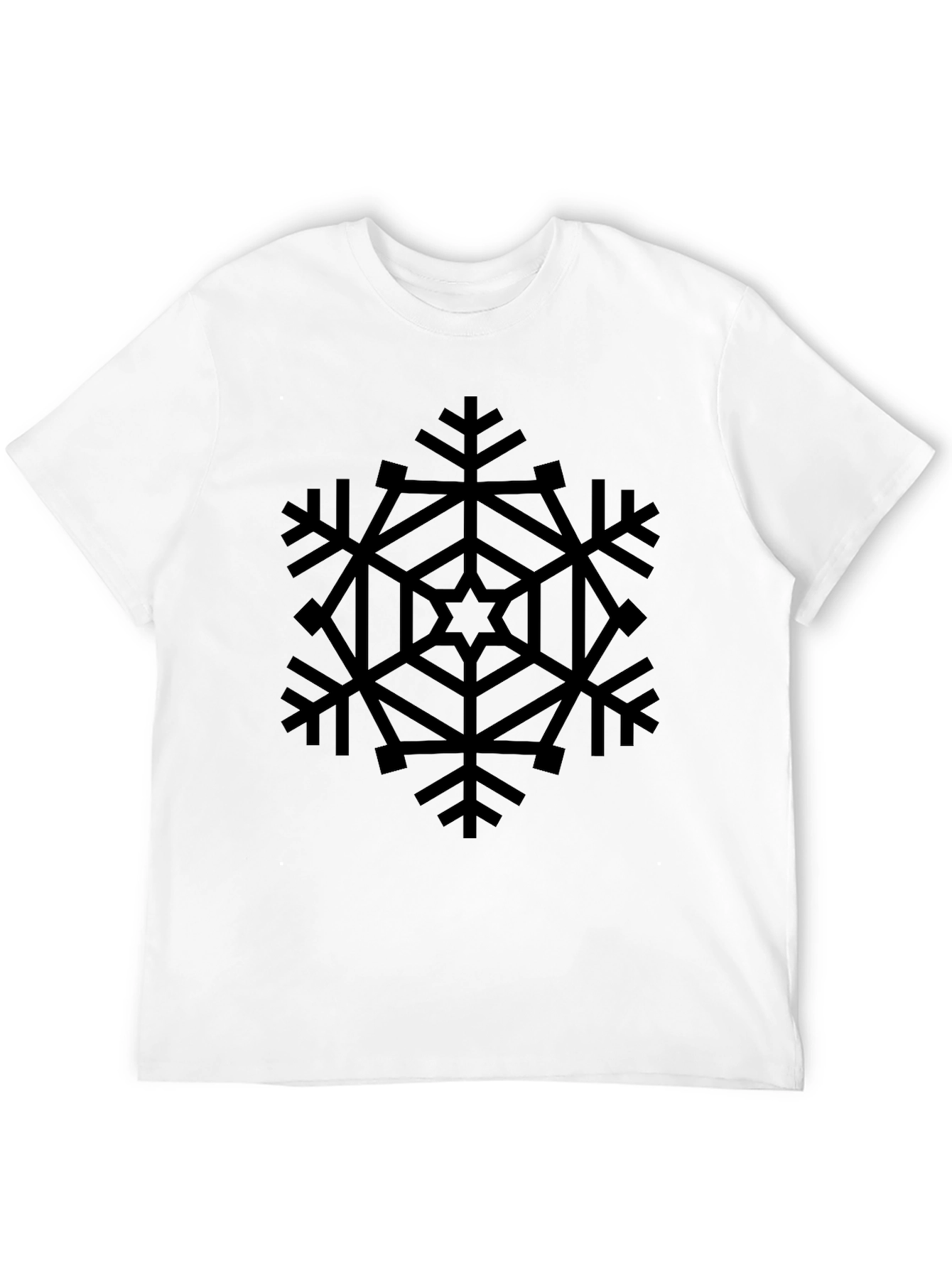 Black Snowflake Graphic Tee - Stylish Winter Apparel