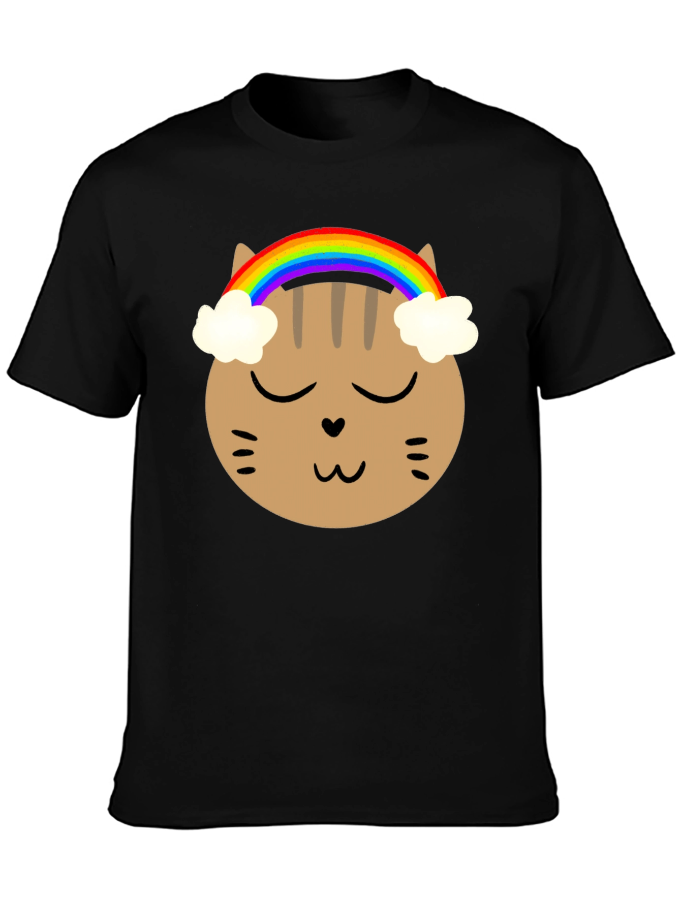 Rainbow Cat Graphic Tee - Soft Cotton Blend