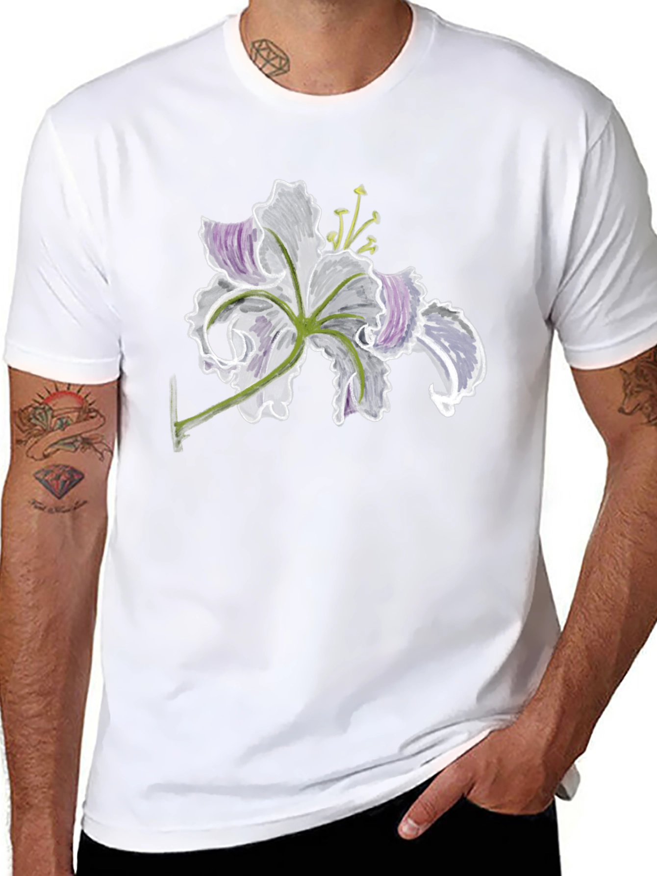 Floral Print Tee - Dark Lily Design