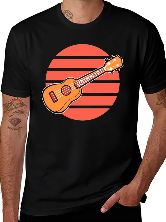 Ukulele Sunset Graphic Tee - Retro Style