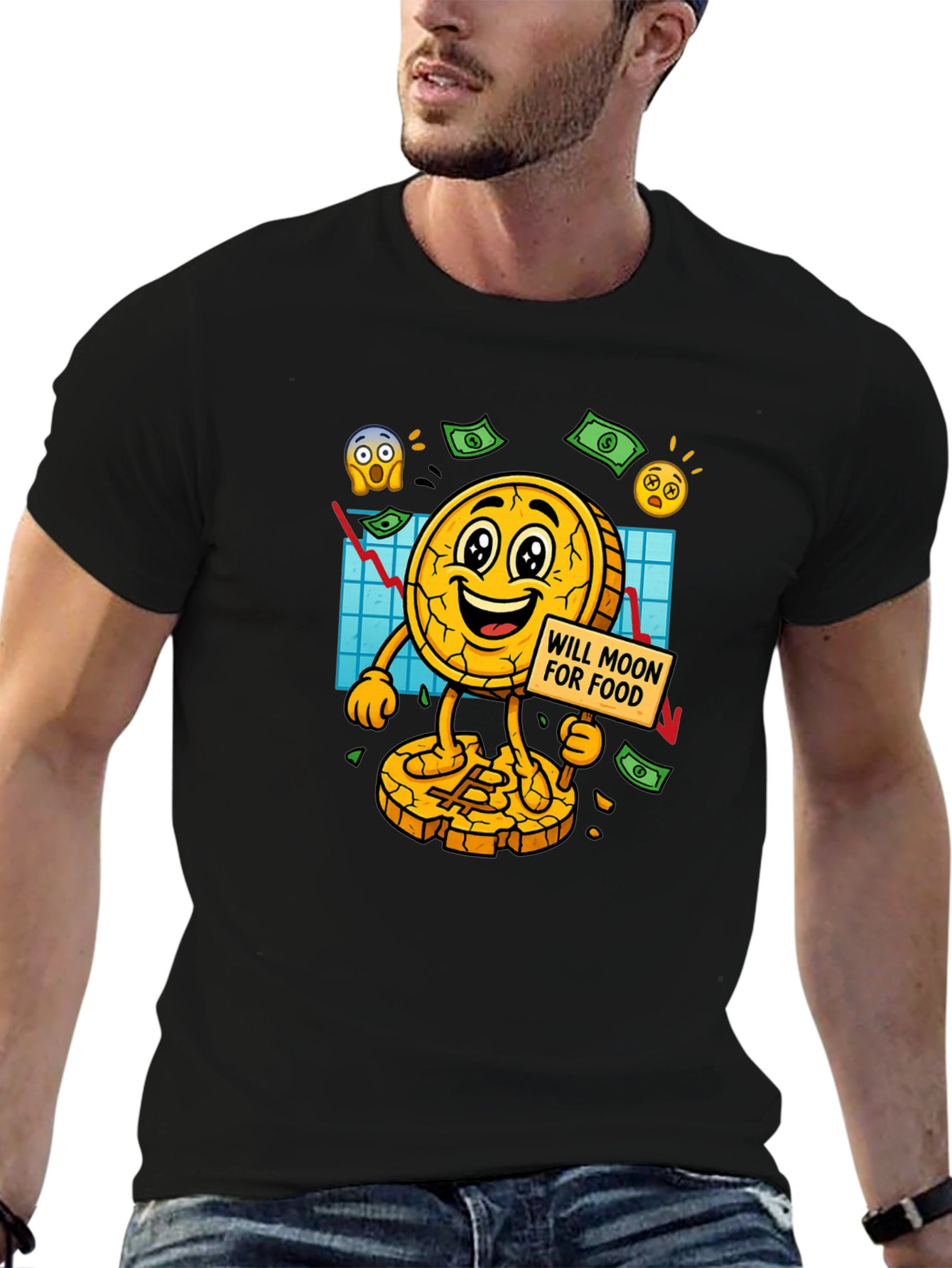 Bitcoin Mooning For Food T-Shirt