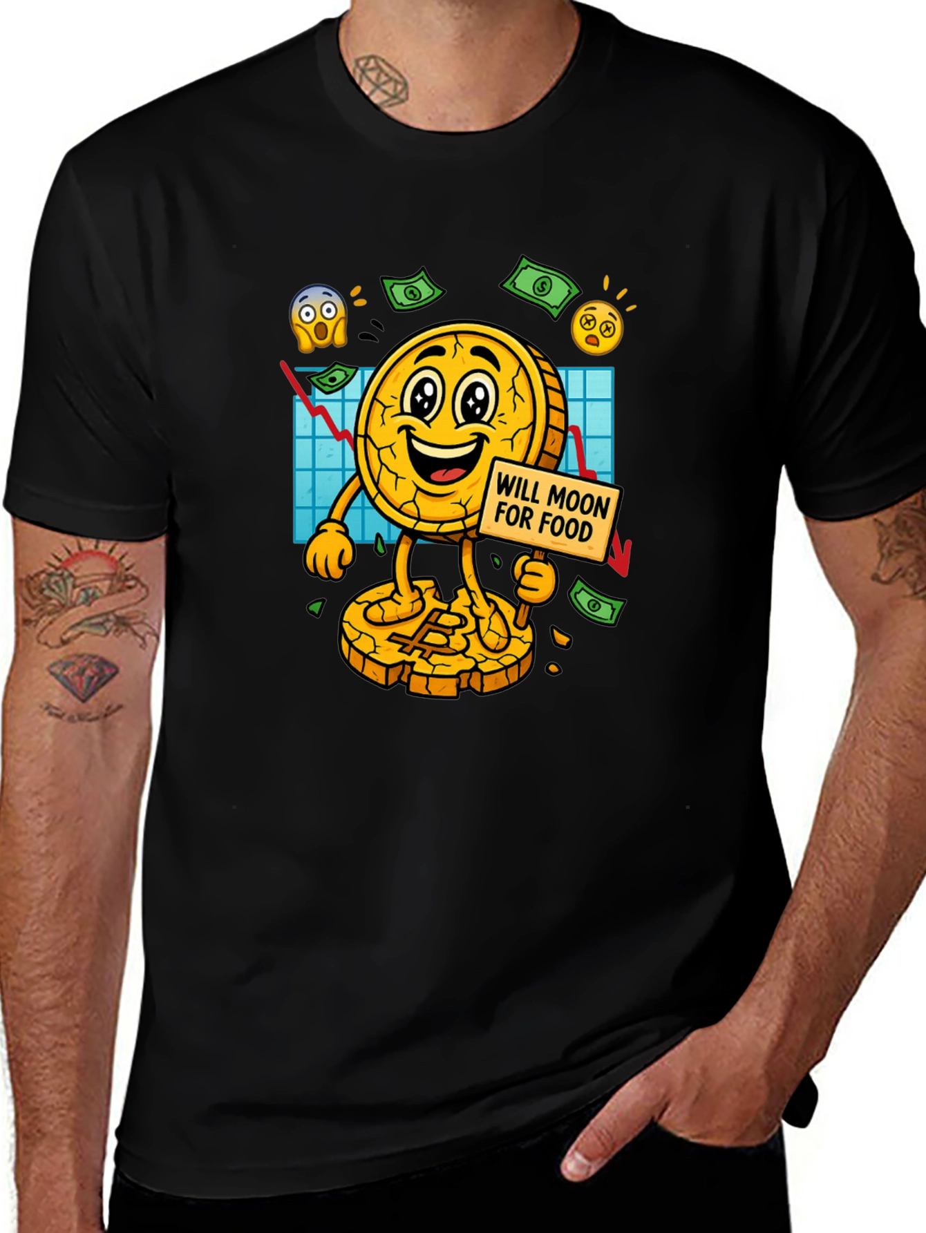 Bitcoin Mooning For Food T-Shirt