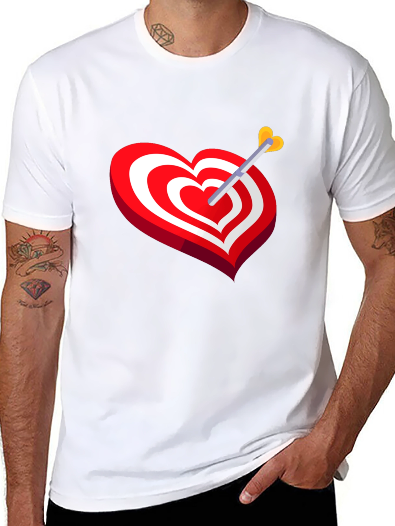 Heart Target Arrow T-Shirt - Cupids Mark