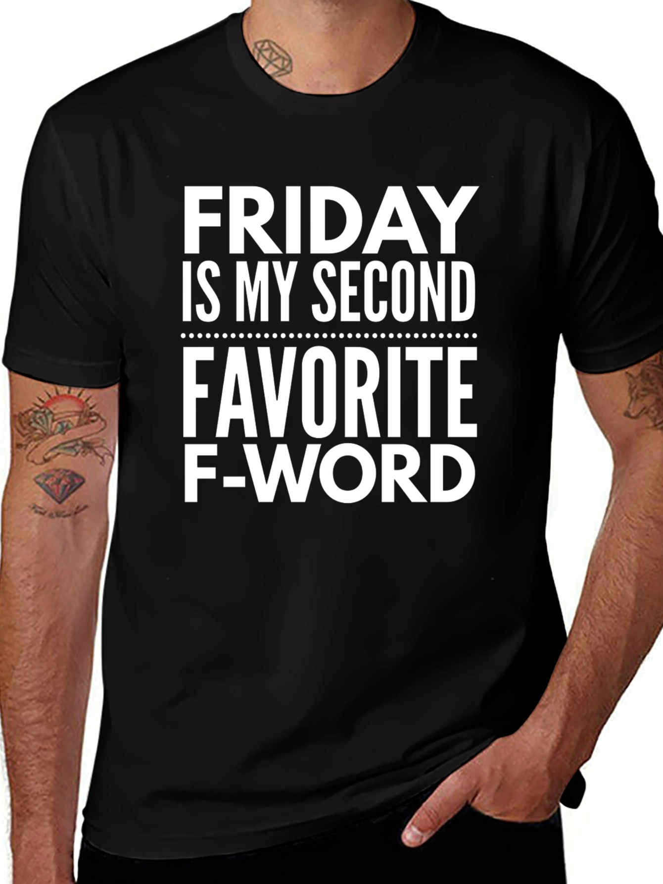 Funny Friday Second Favorite F-Word Black T-Shirt