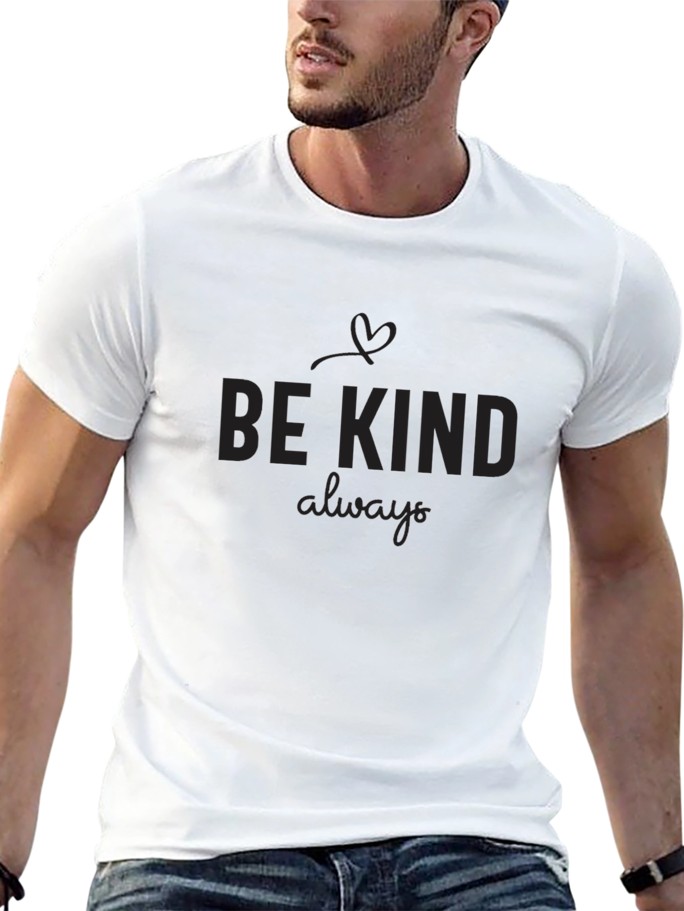Be Kind Always T-Shirt - Black Crew Neck