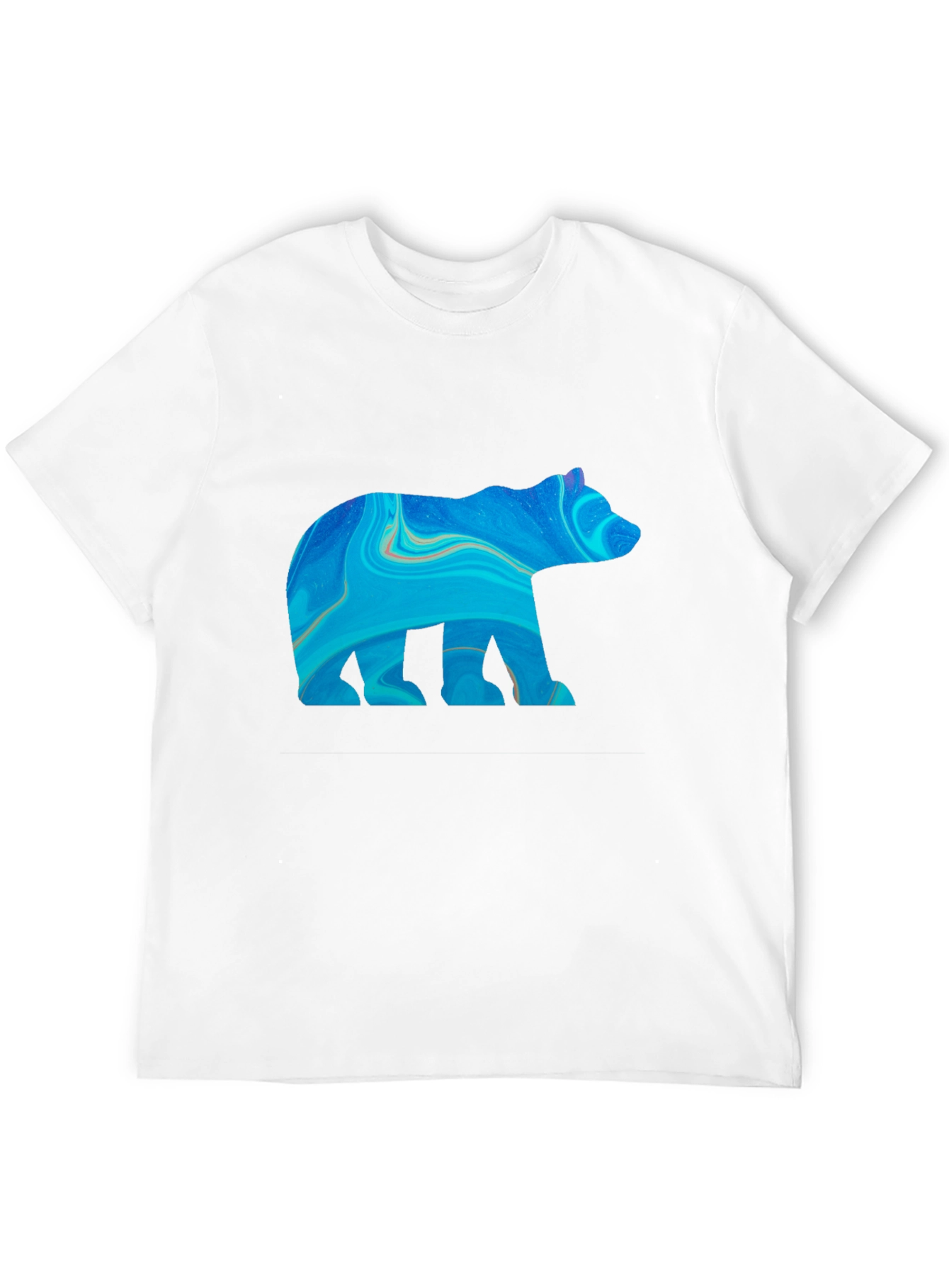Abstract Bear Graphic Print Black T-Shirt