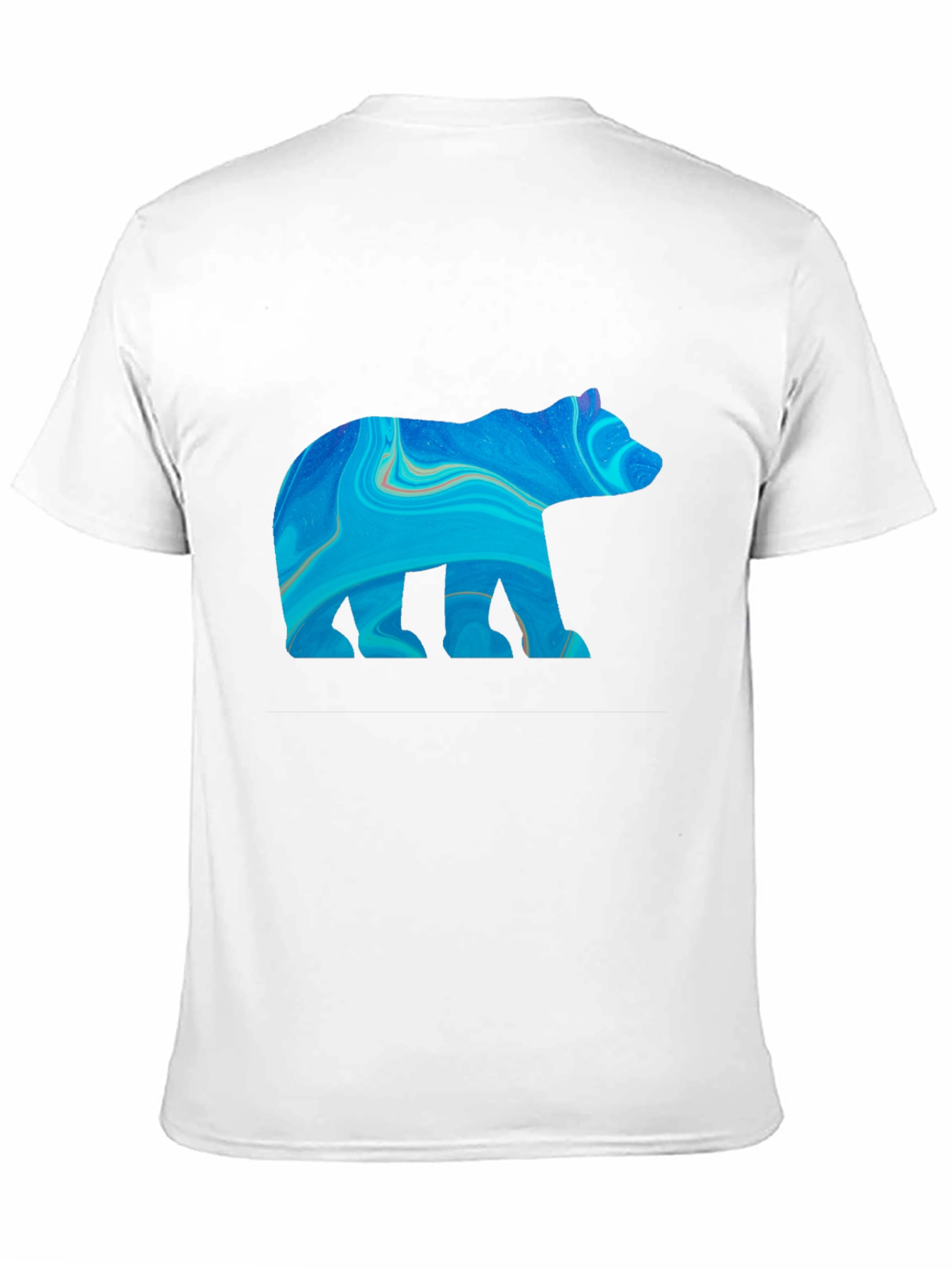 Abstract Bear Graphic Print Black T-Shirt