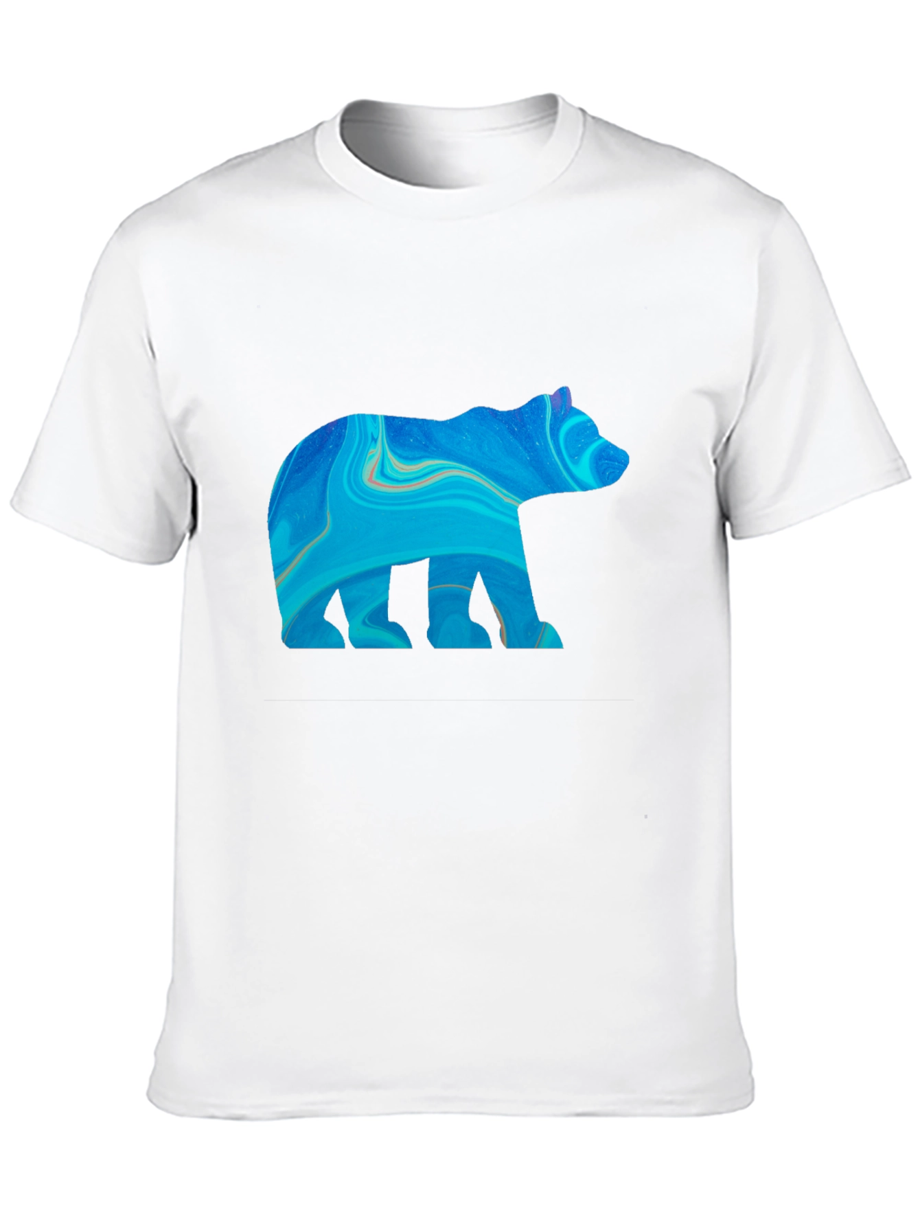 Abstract Bear Graphic Print Black T-Shirt