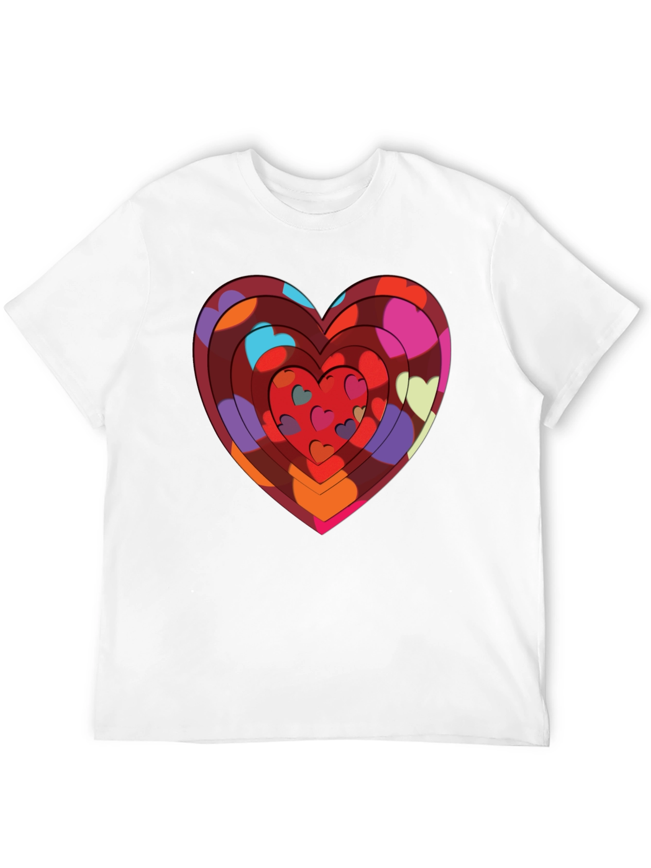 Heart Print Black T-Shirt: Bold & Stylish Design