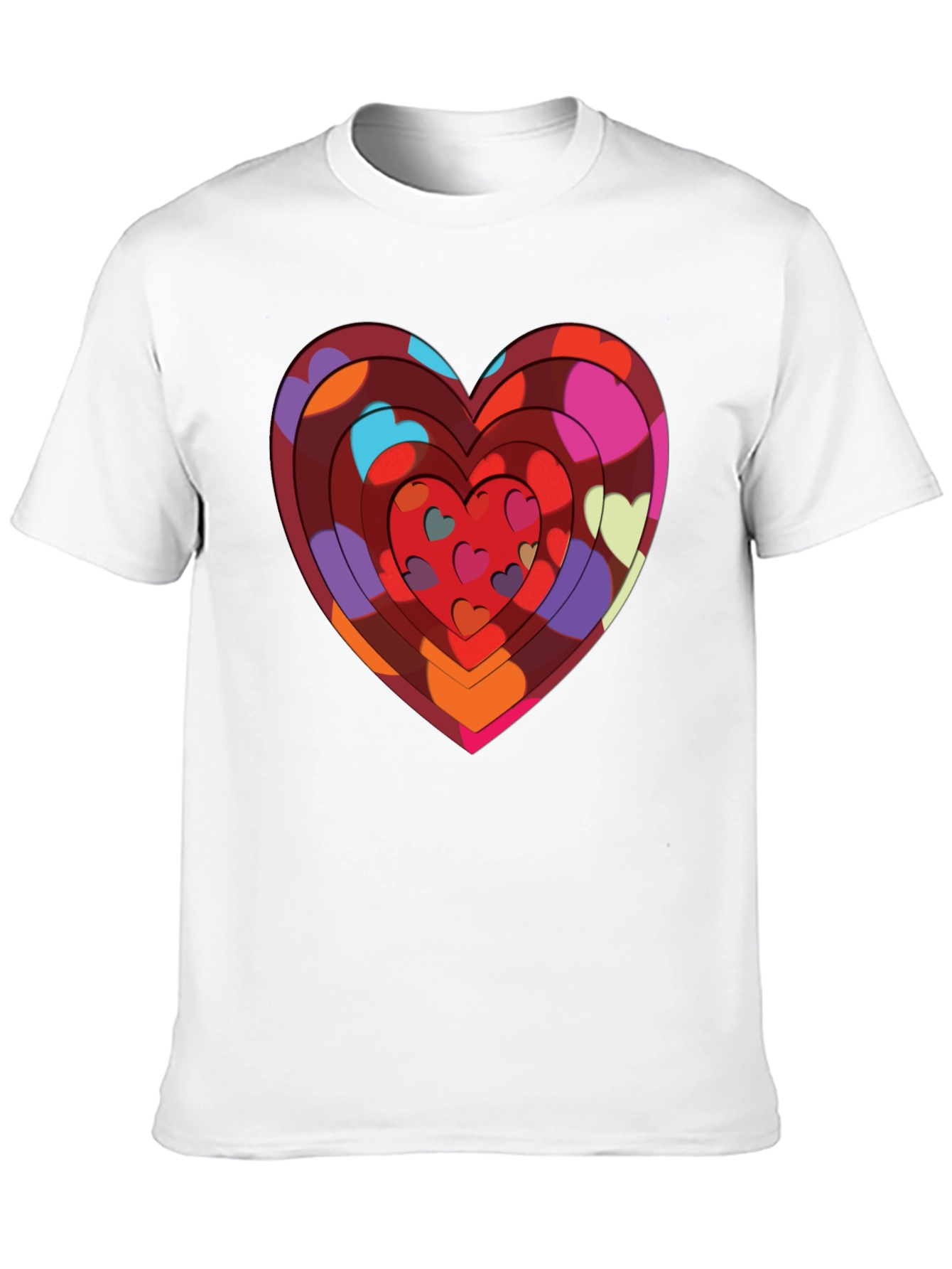 Heart Print Black T-Shirt: Bold & Stylish Design