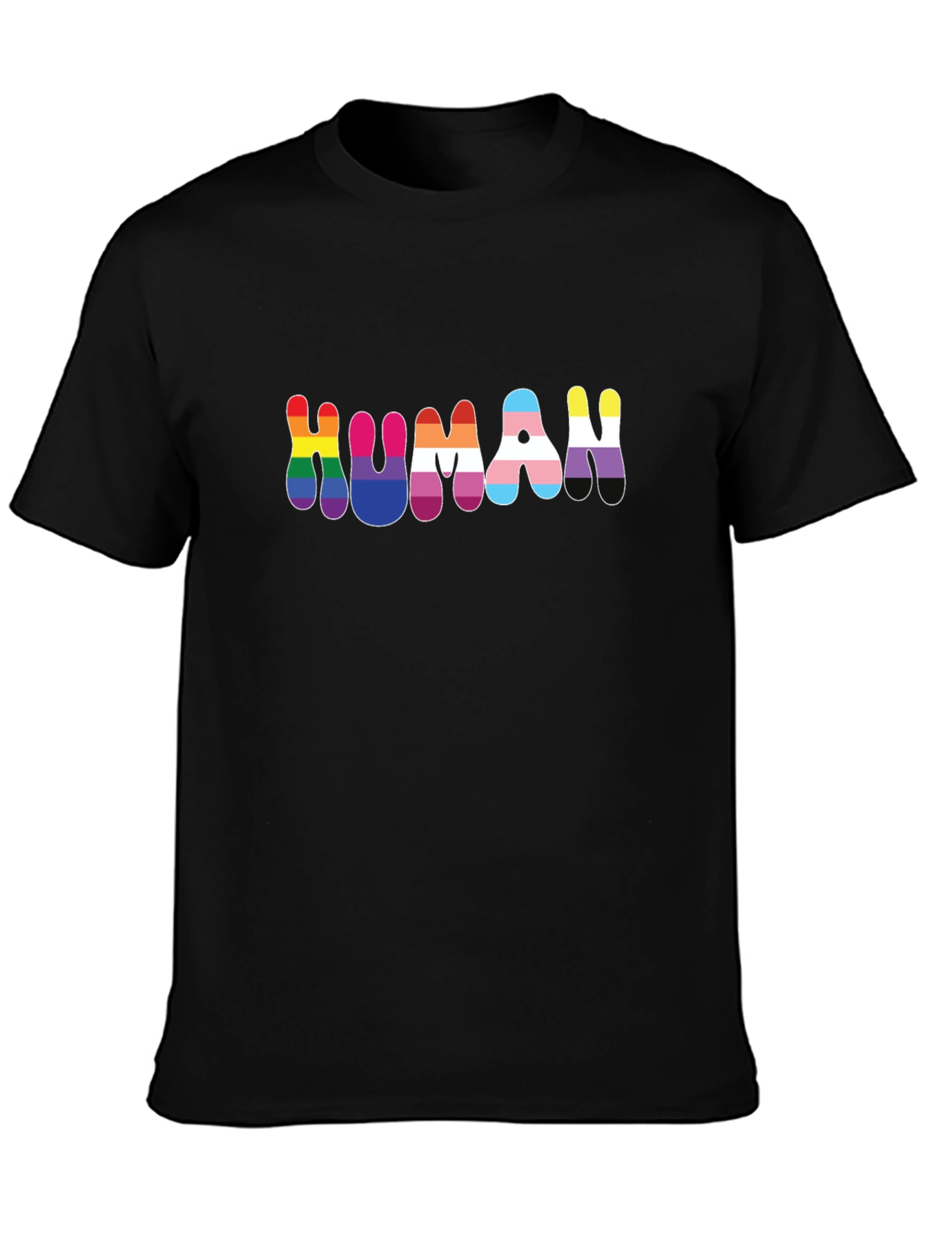 HUMAN Pride LGBTQ+ T-Shirt - Black Unisex Tee