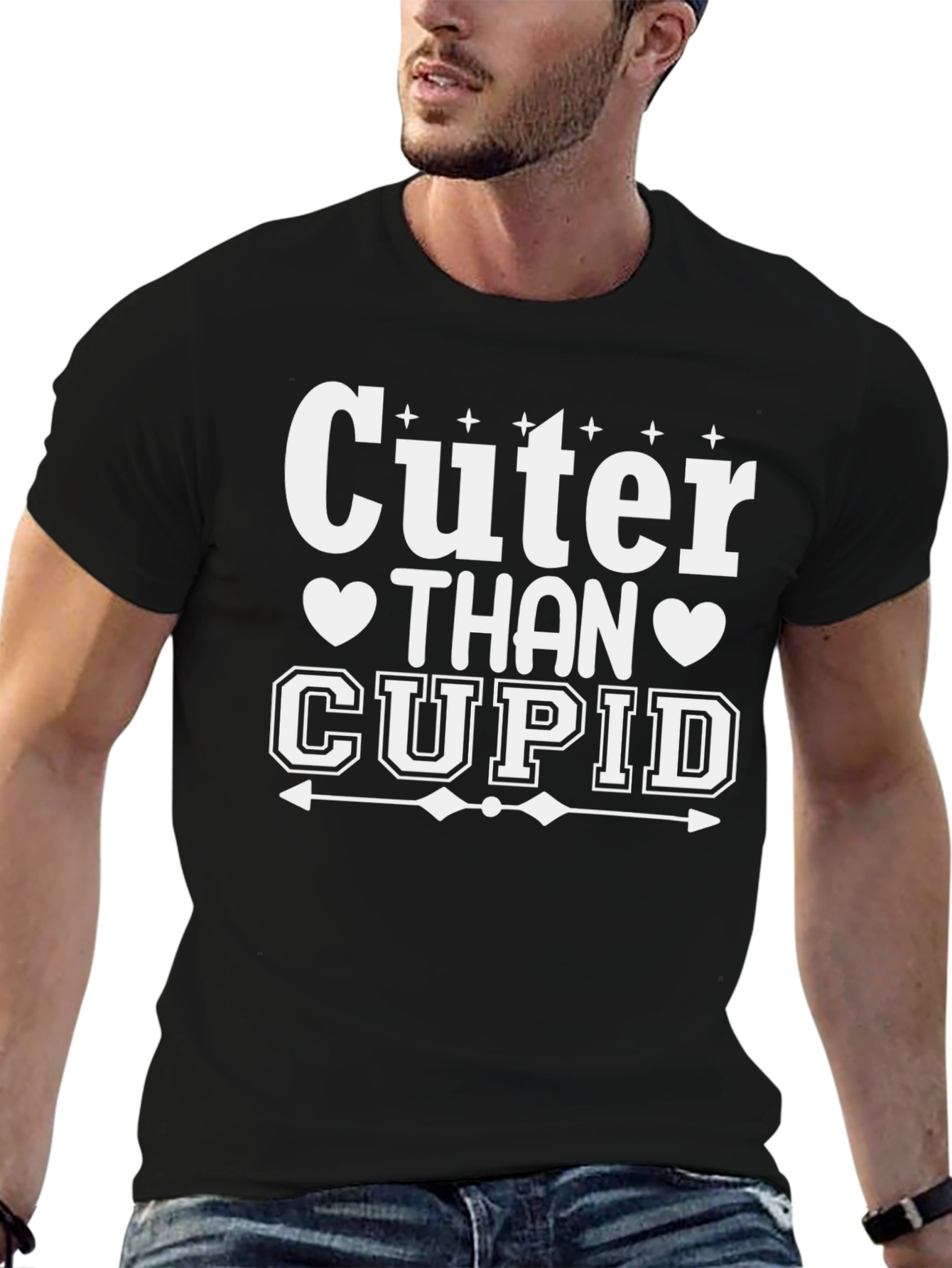 Cuter Than Cupid Black Graphic Tee