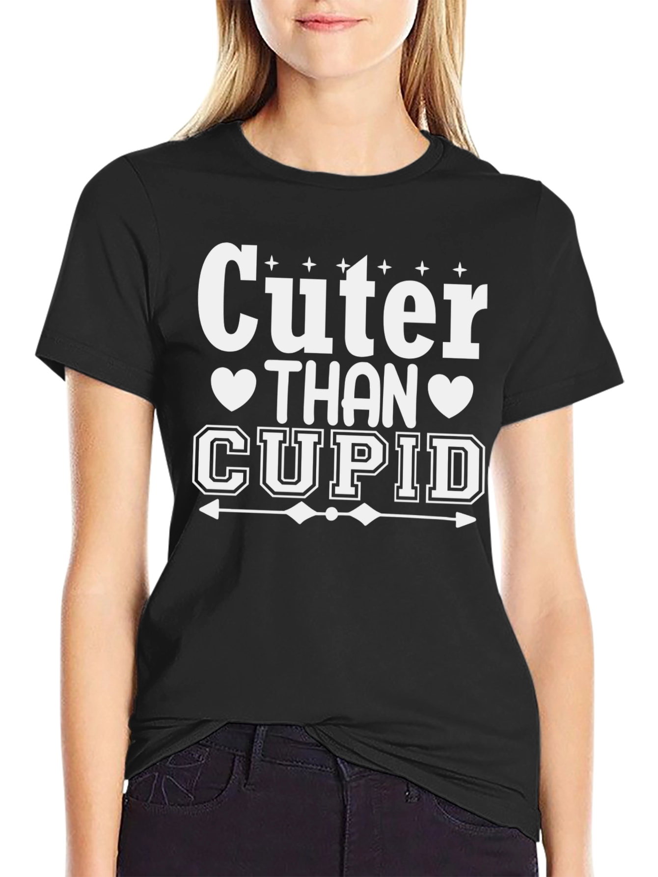 Cuter Than Cupid Black Graphic Tee