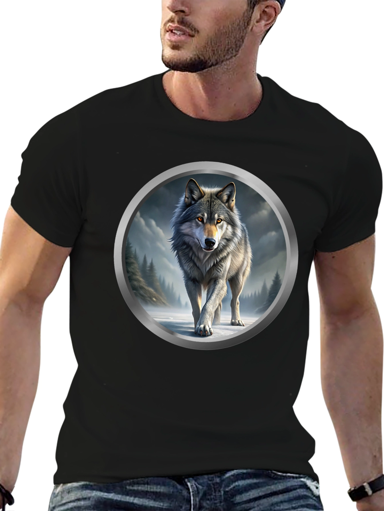 Wolf Graphic Print T-Shirt
