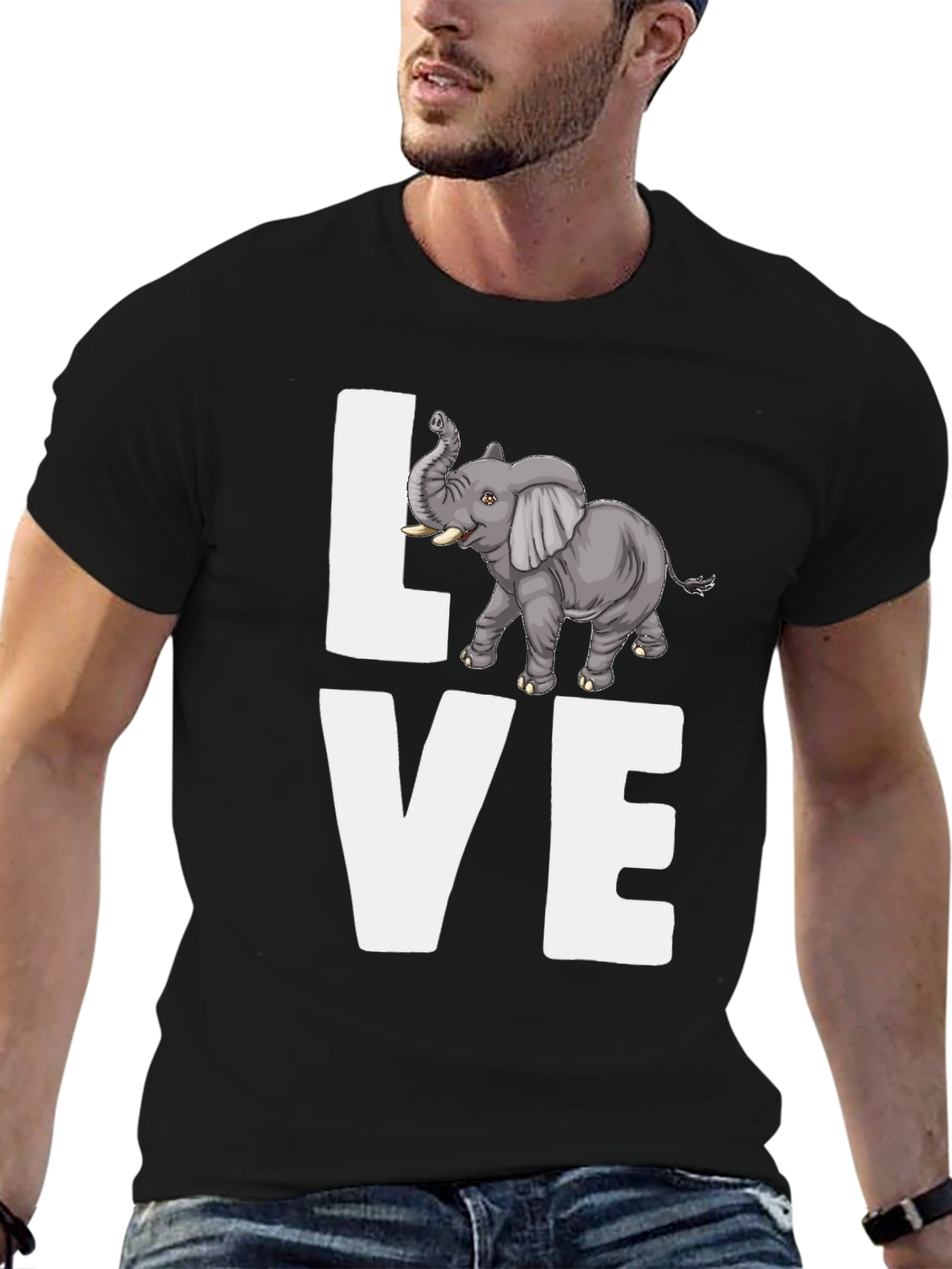 Elephant Love Graphic Tee -  Stylish Animal Lover Shirt