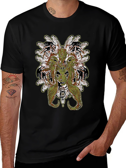Medusa Graphic Print Black T-Shirt