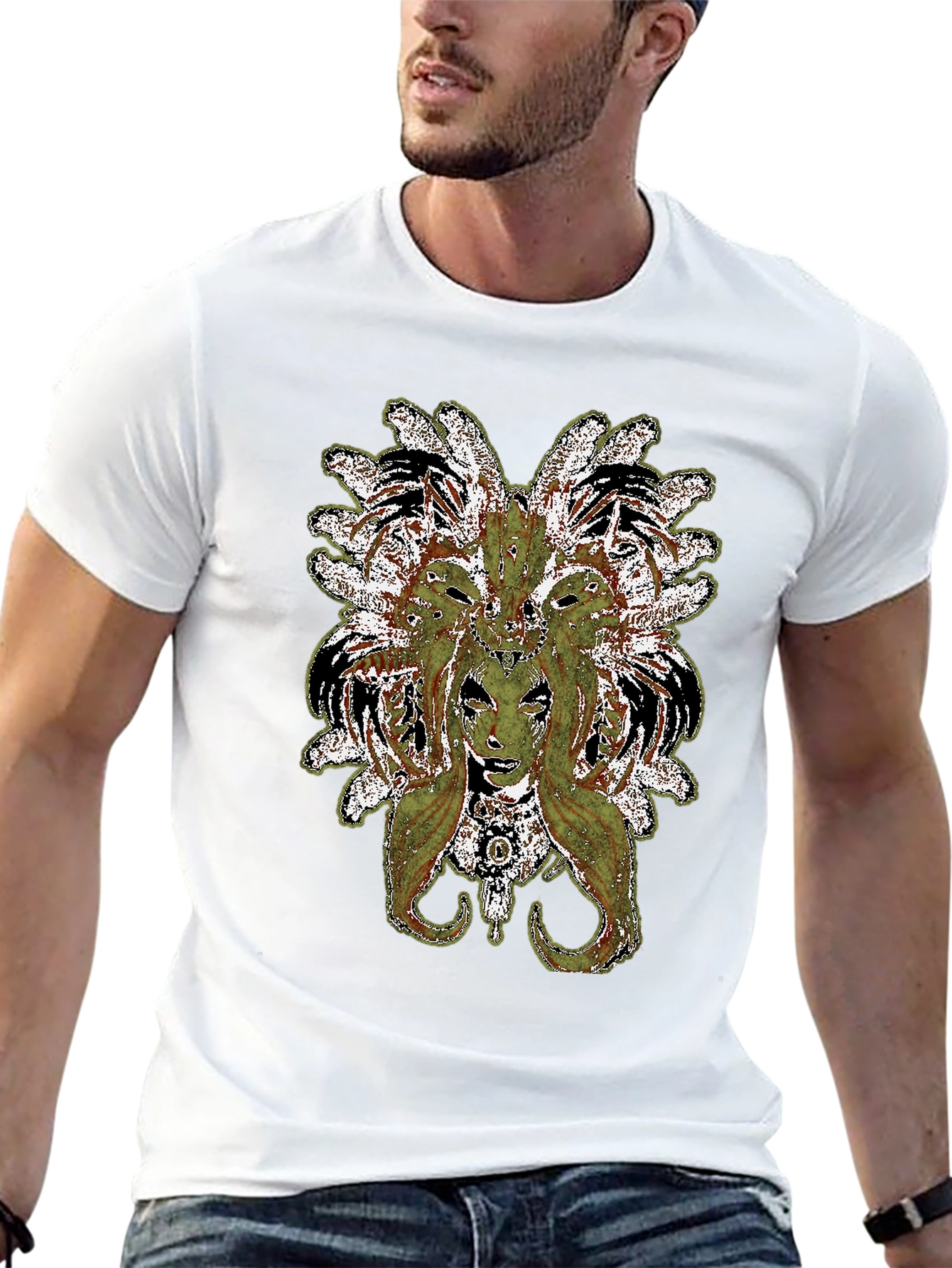 Medusa Graphic Print Black T-Shirt