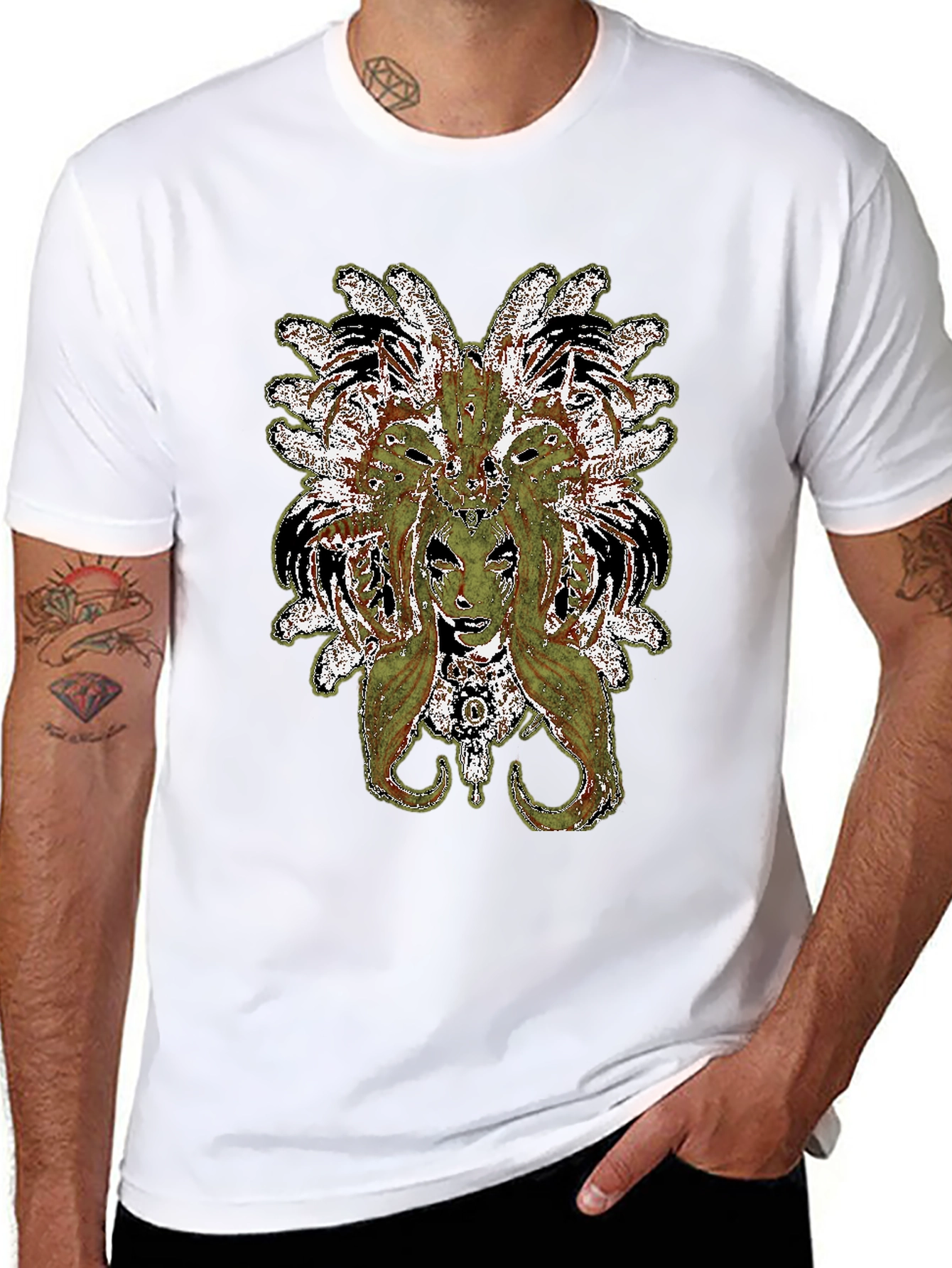 Medusa Graphic Print Black T-Shirt