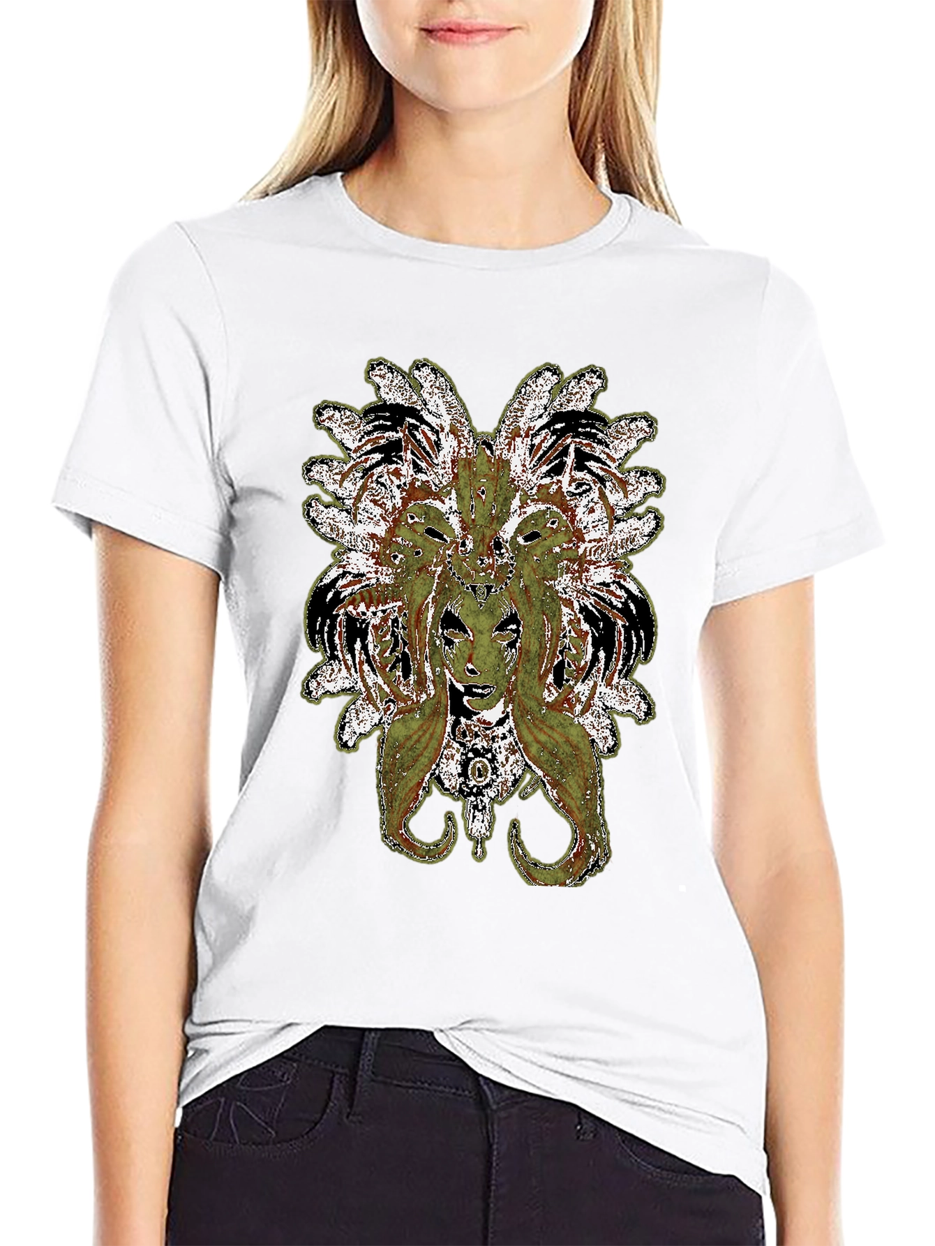Medusa Graphic Print Black T-Shirt