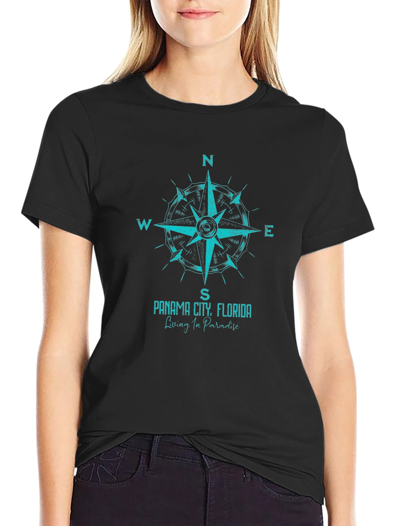 Panama City Florida Compass Graphic T-Shirt