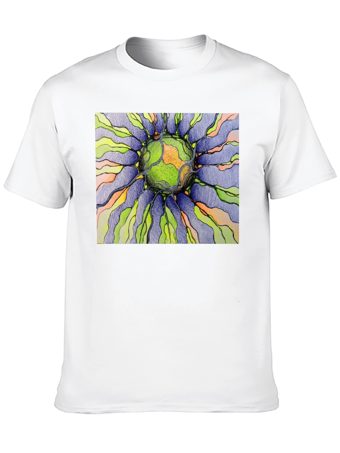 Abstract Earth Graphic Black T-Shirt
