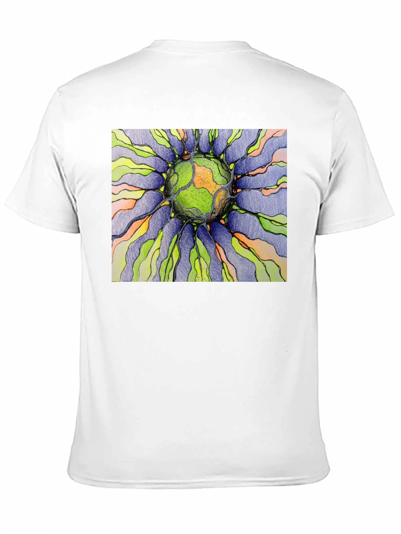 Abstract Earth Graphic Black T-Shirt