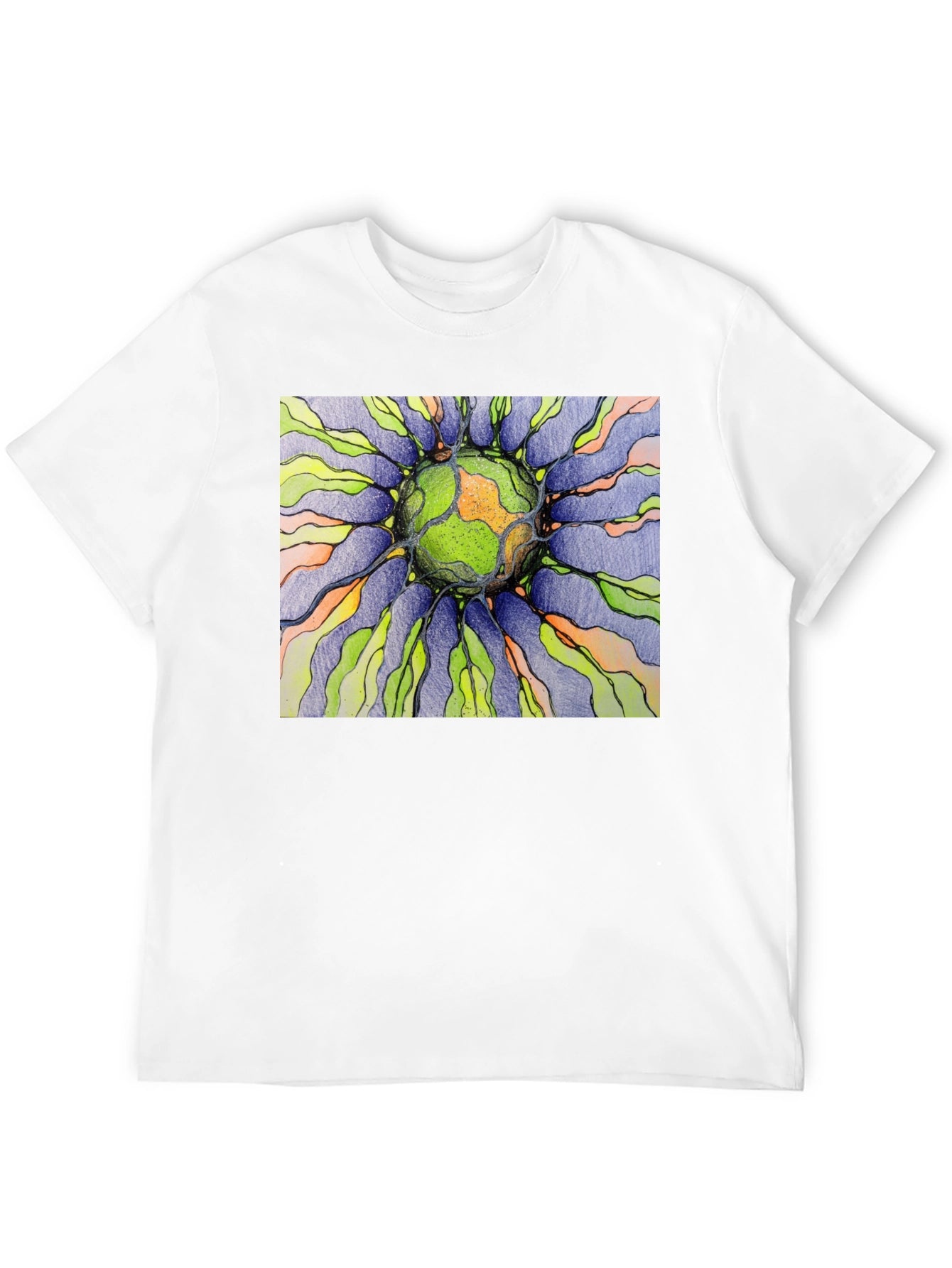 Abstract Earth Graphic Black T-Shirt