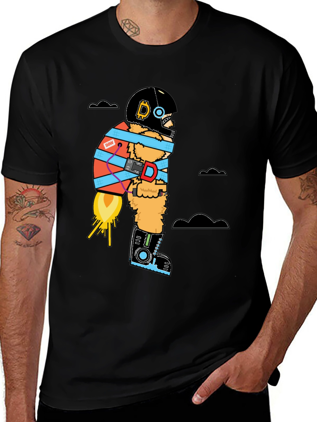 Bitcoin Rocket Man T-Shirt - Crypto to the Moon!