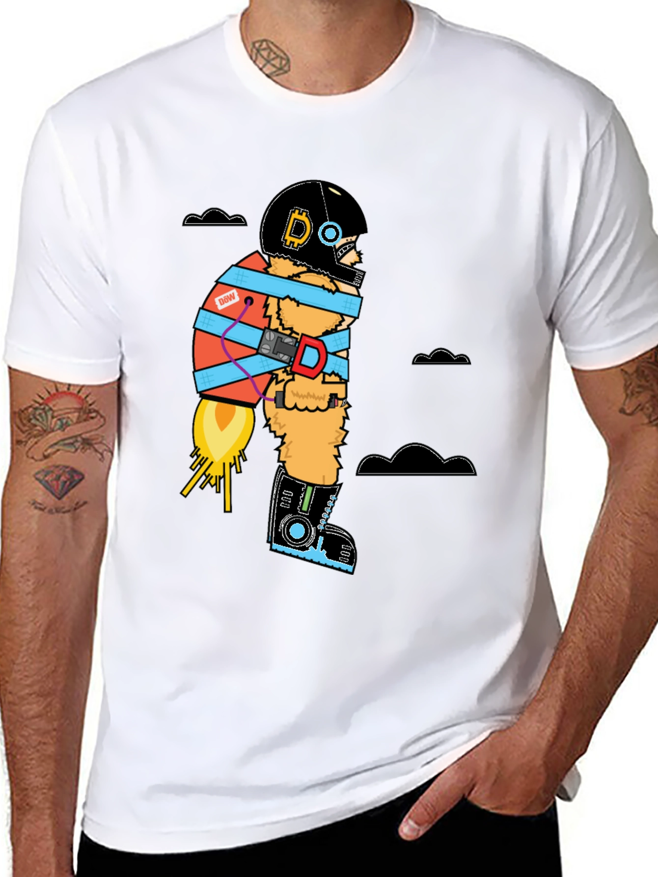 Bitcoin Rocket Man T-Shirt - Crypto to the Moon!