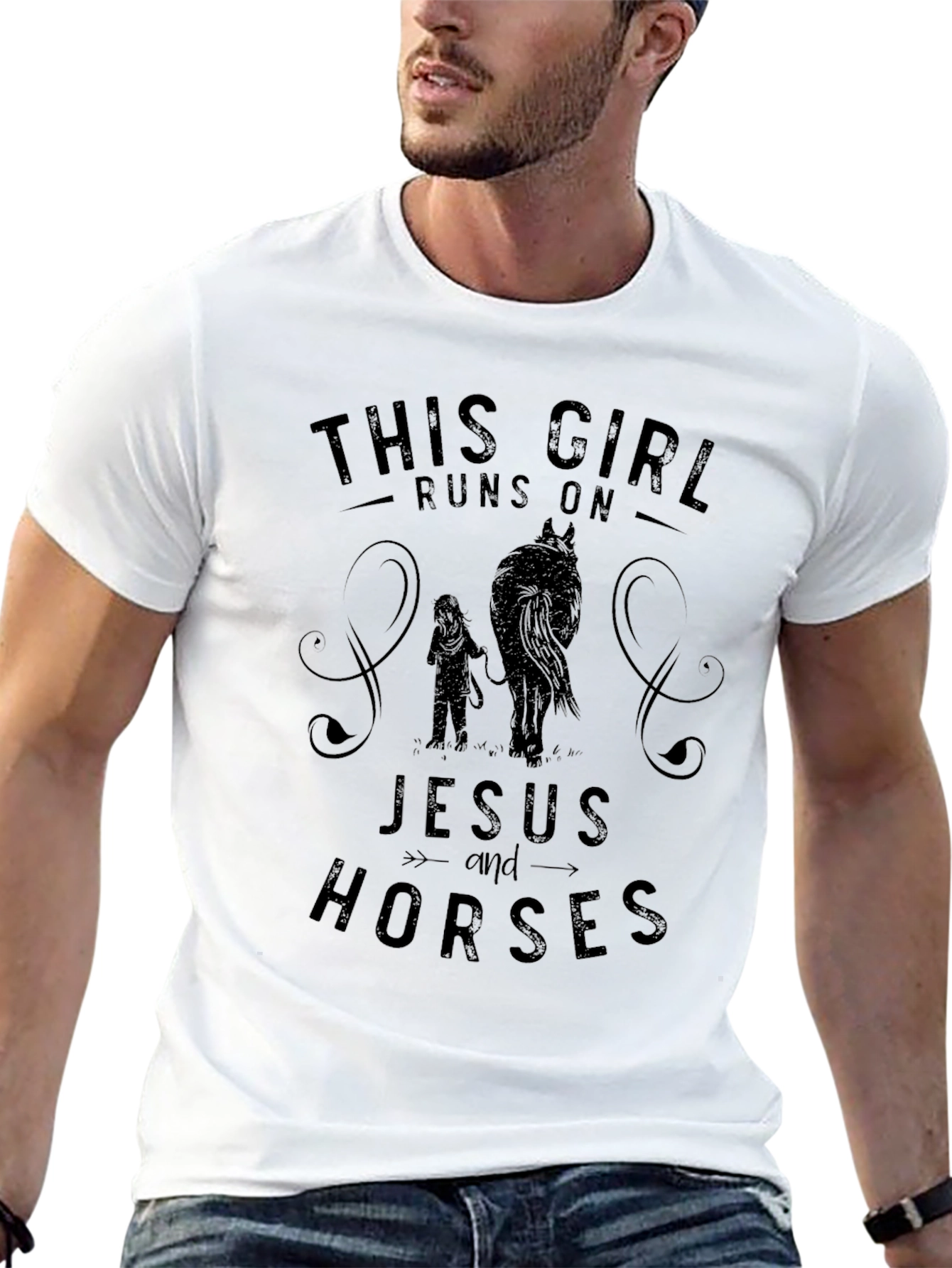 Girl Runs on Jesus & Horses Graphic Tee