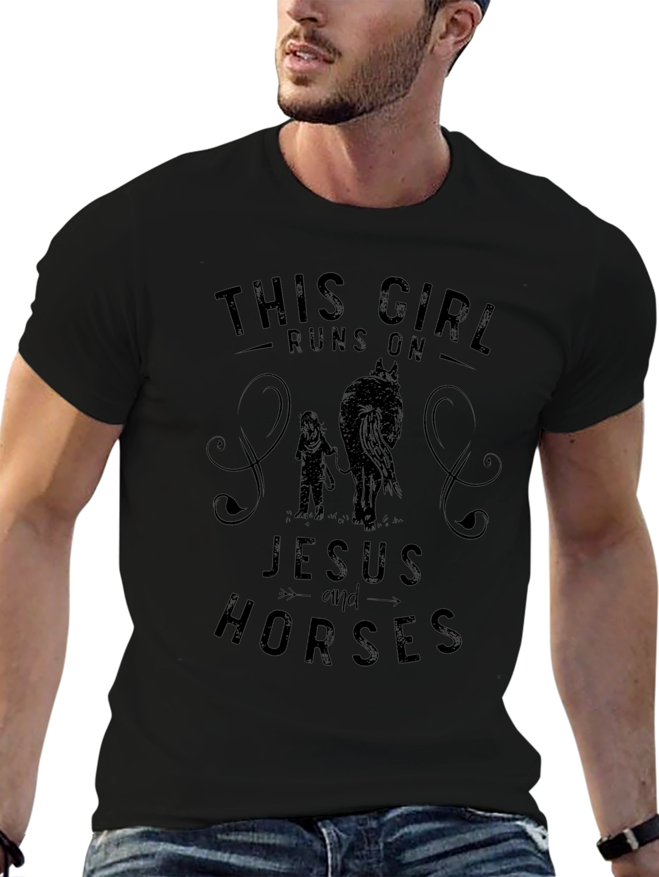 Girl Runs on Jesus & Horses Graphic Tee