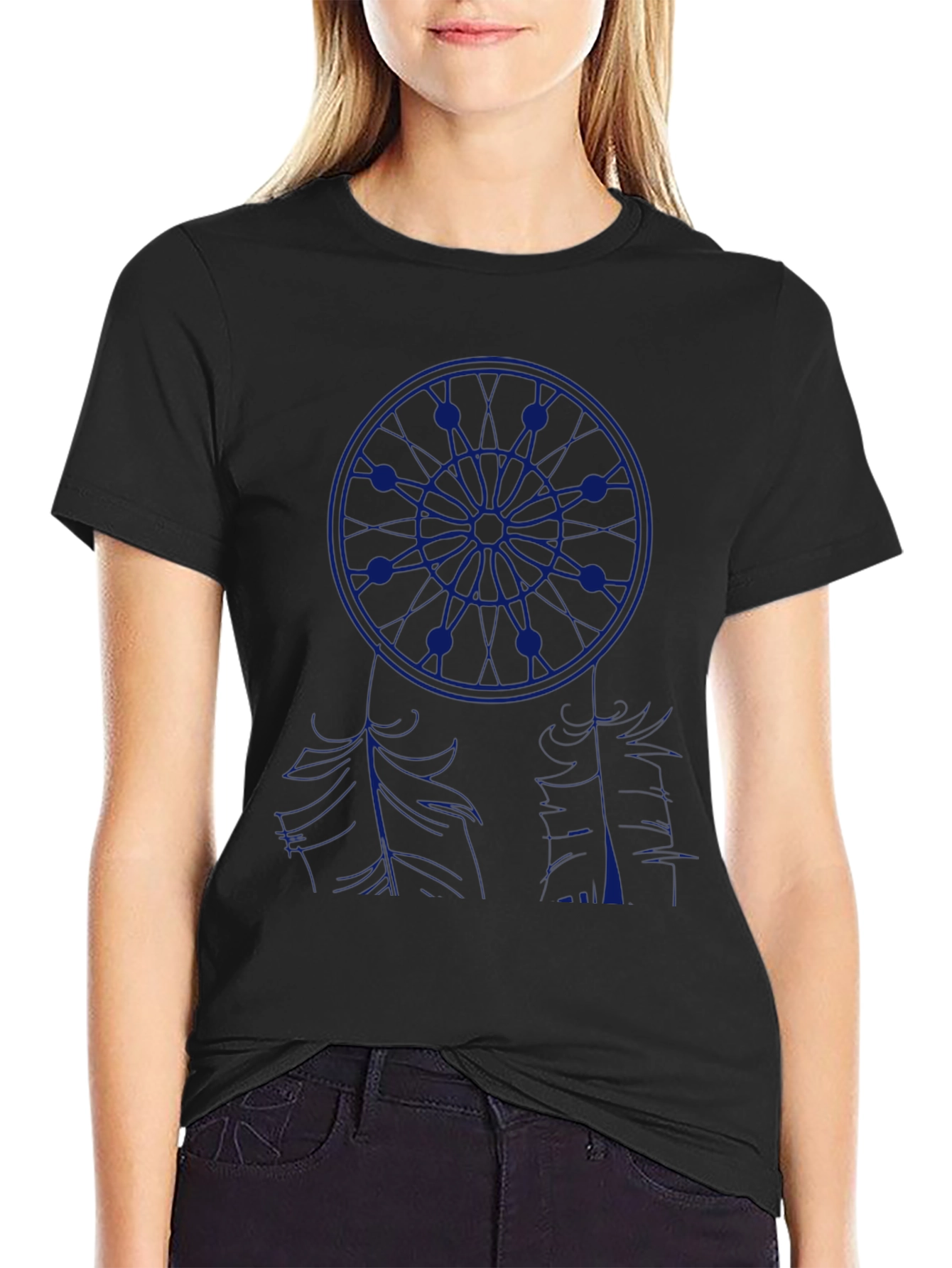 Dreamcatcher Graphic Tee - Black Cotton Comfort