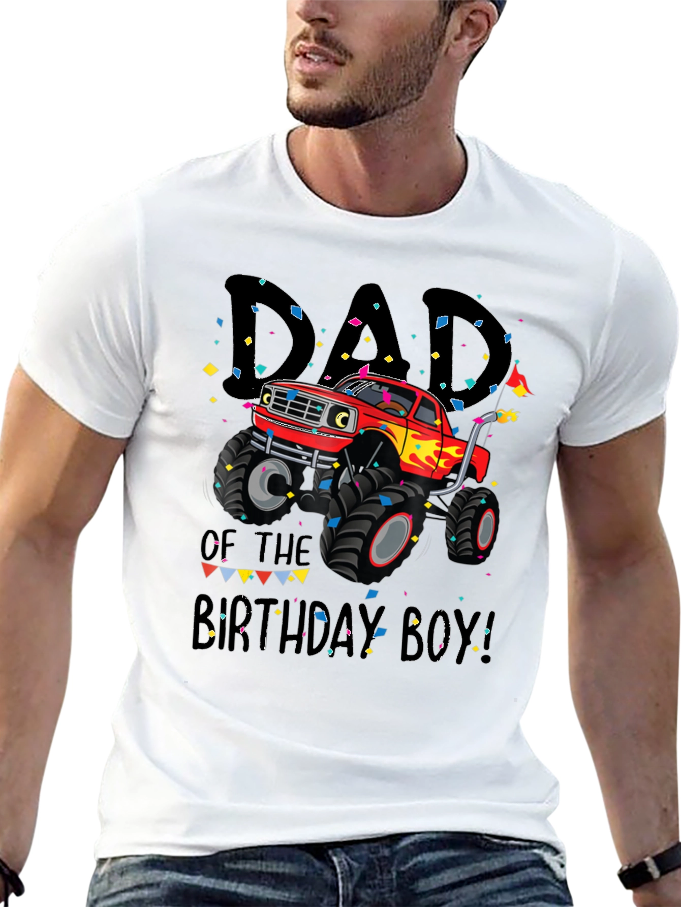 Dad of the Birthday Boy Monster Truck Tee