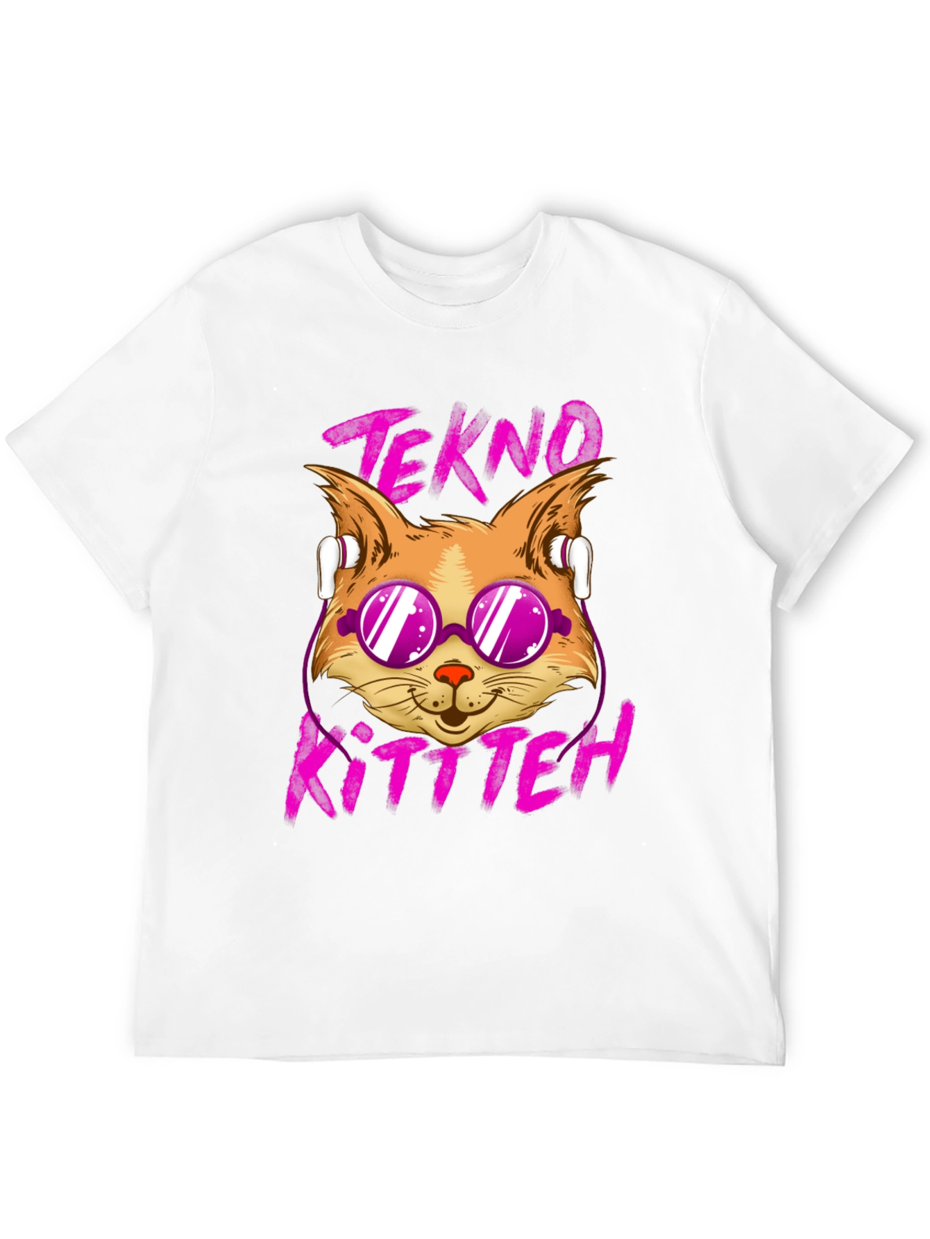 Tekno Kitten Graphic Tee - Cool Cat Design