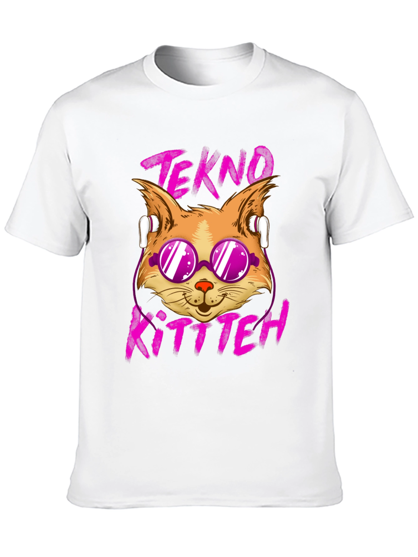 Tekno Kitten Graphic Tee - Cool Cat Design
