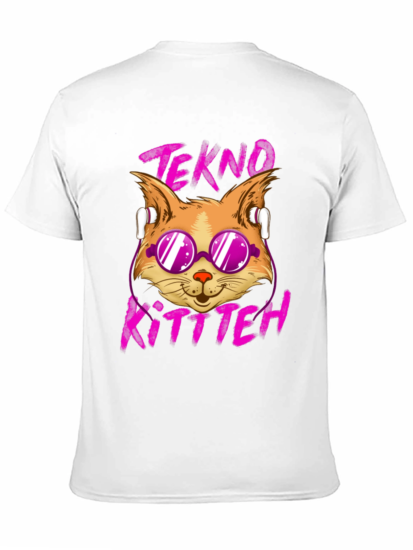 Tekno Kitten Graphic Tee - Cool Cat Design