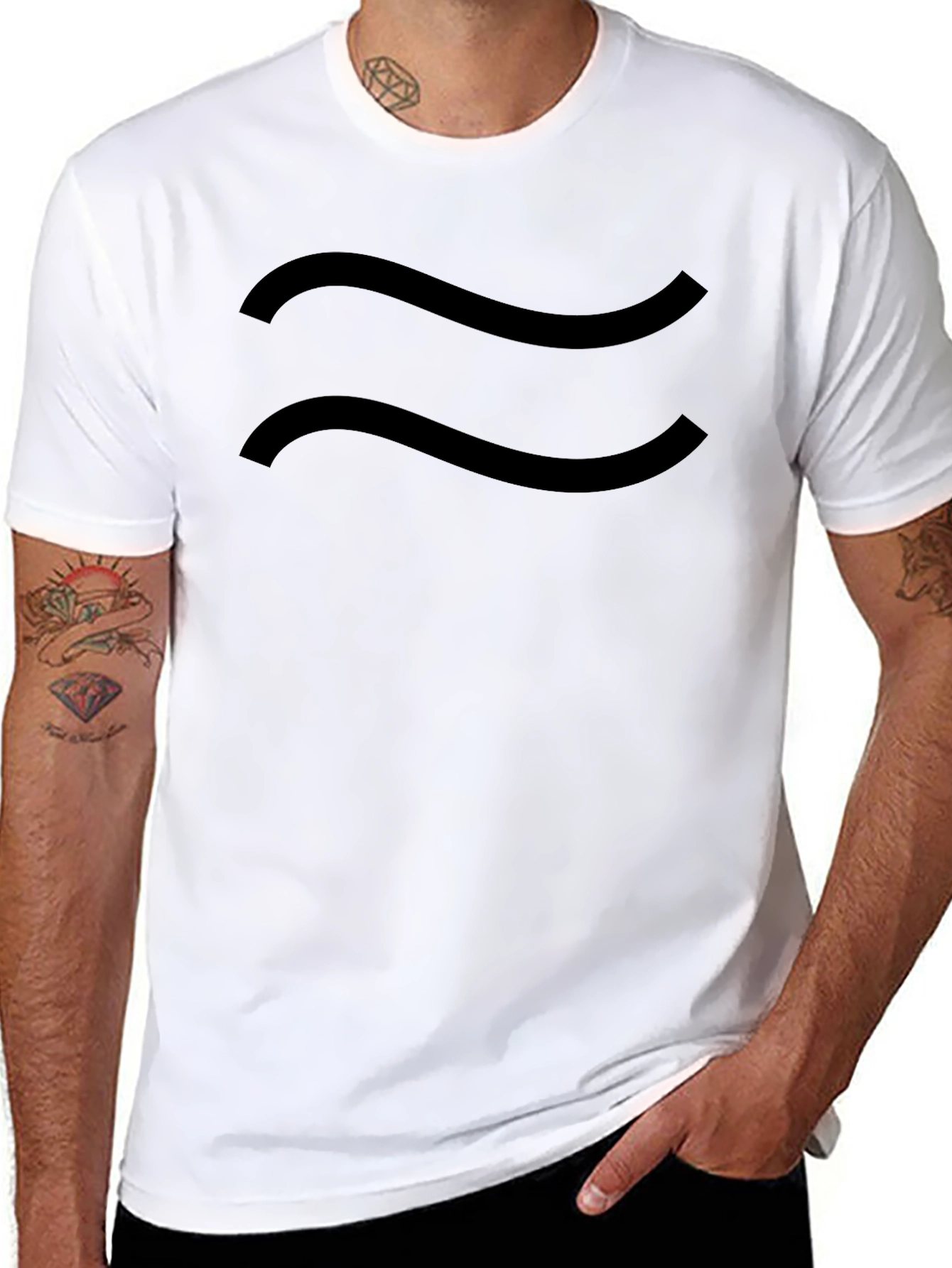 Wavy Line Graphic Tee - Cool Casual Style