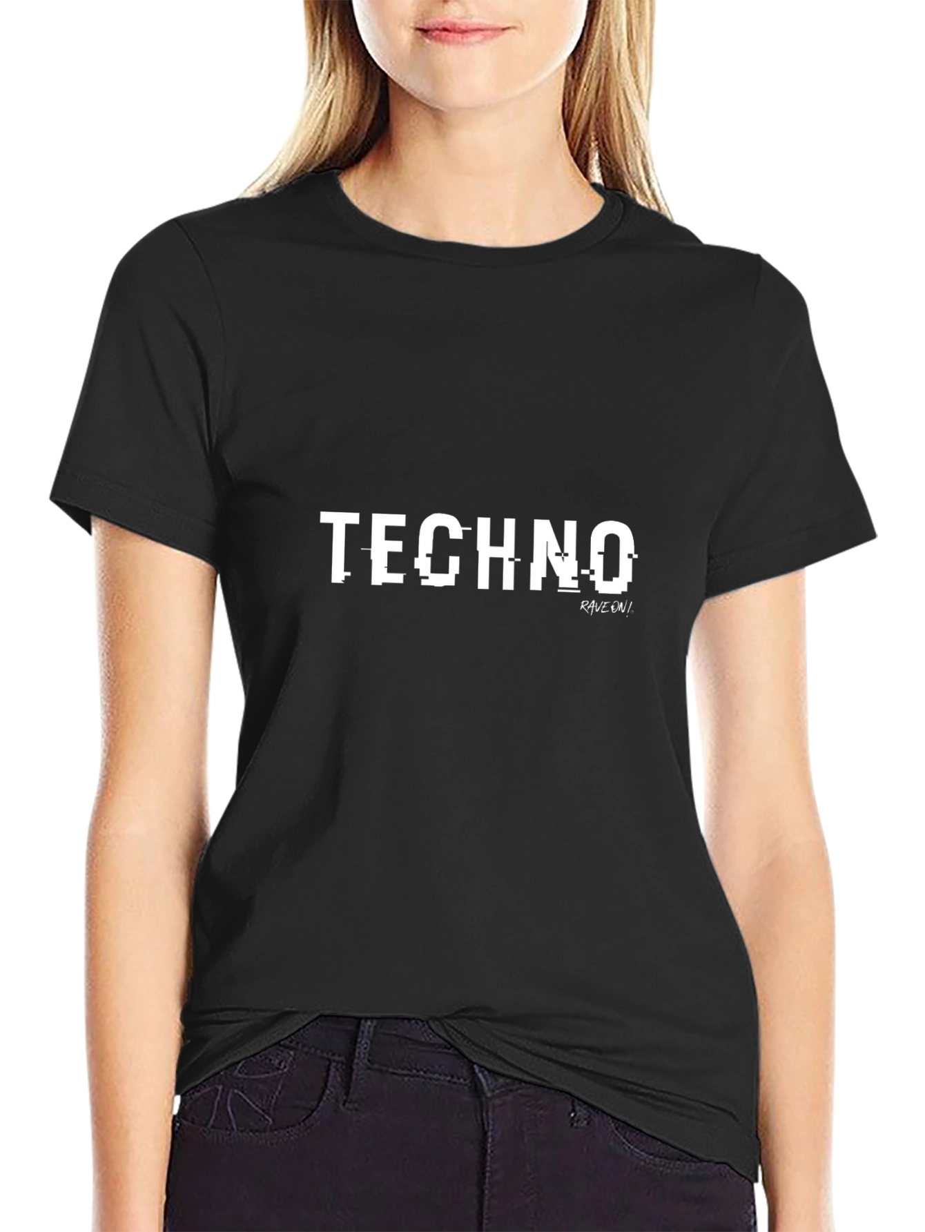 Techno Rave On! Black Graphic Tee