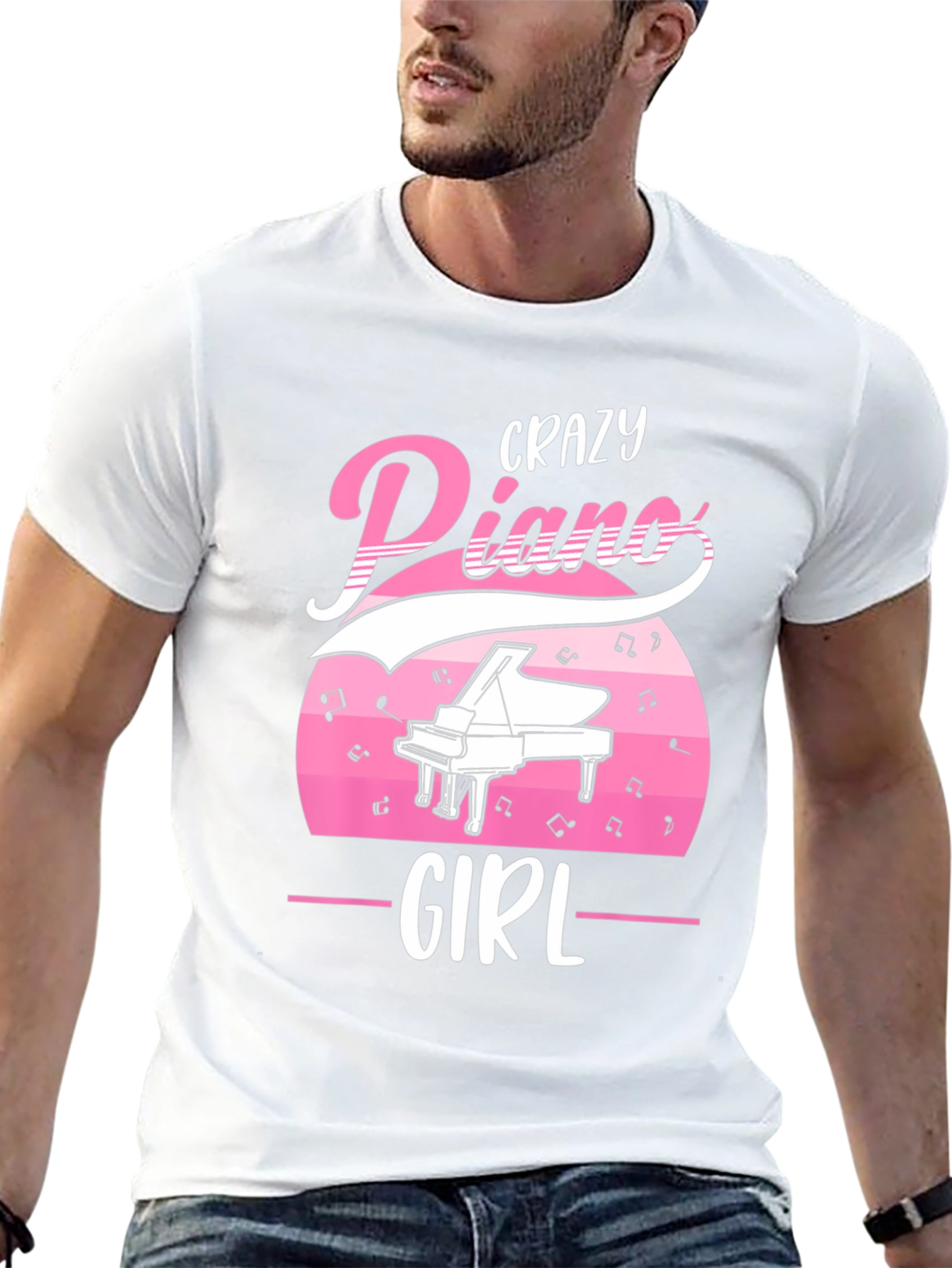 Crazy Piano Girl T-Shirt - Music Lover Tee