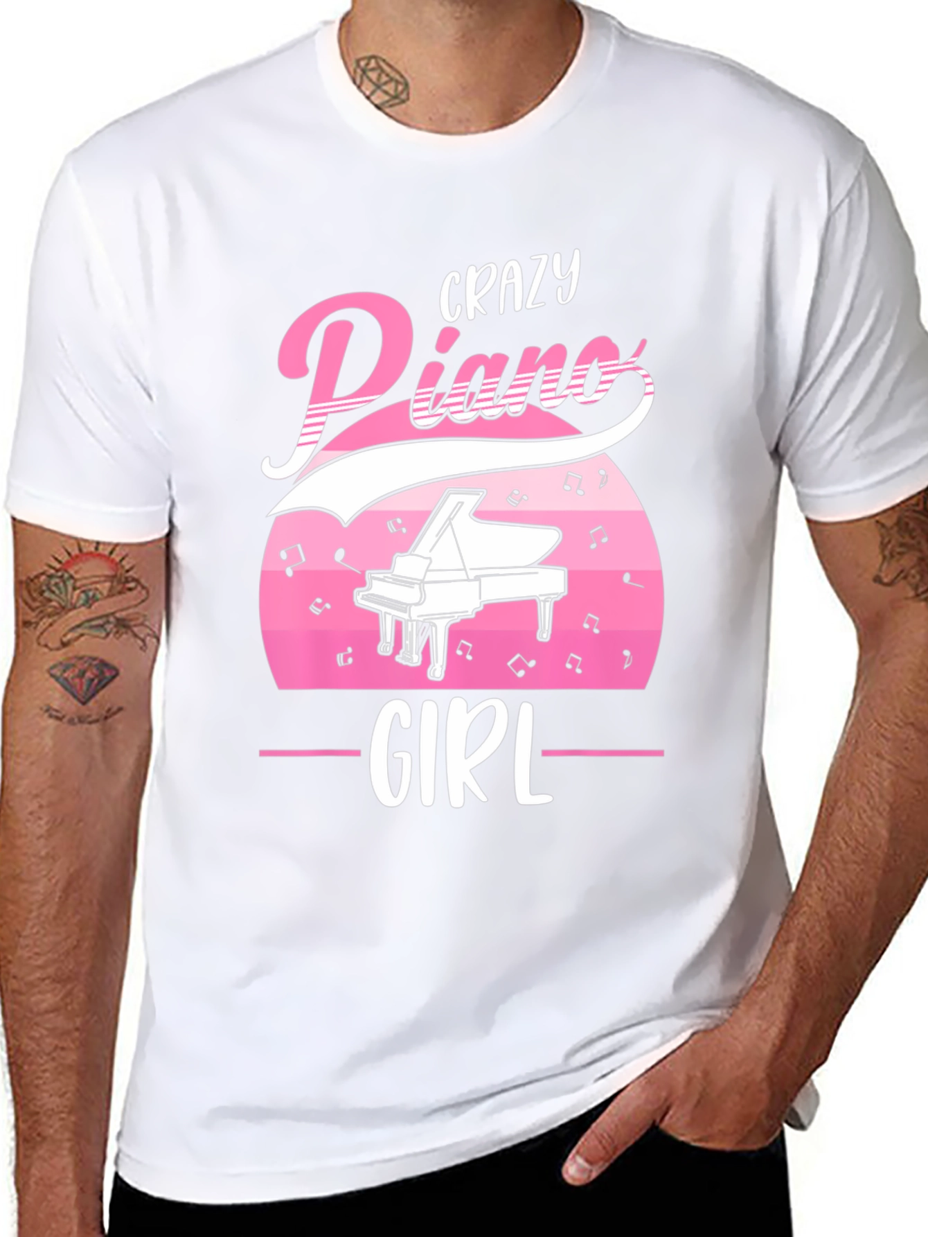 Crazy Piano Girl T-Shirt - Music Lover Tee
