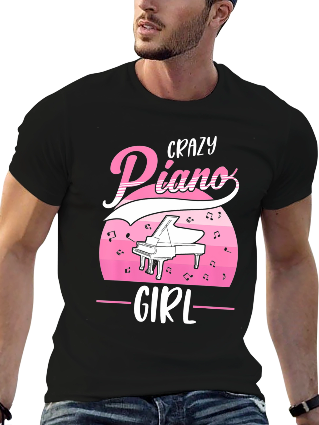 Crazy Piano Girl T-Shirt - Music Lover Tee