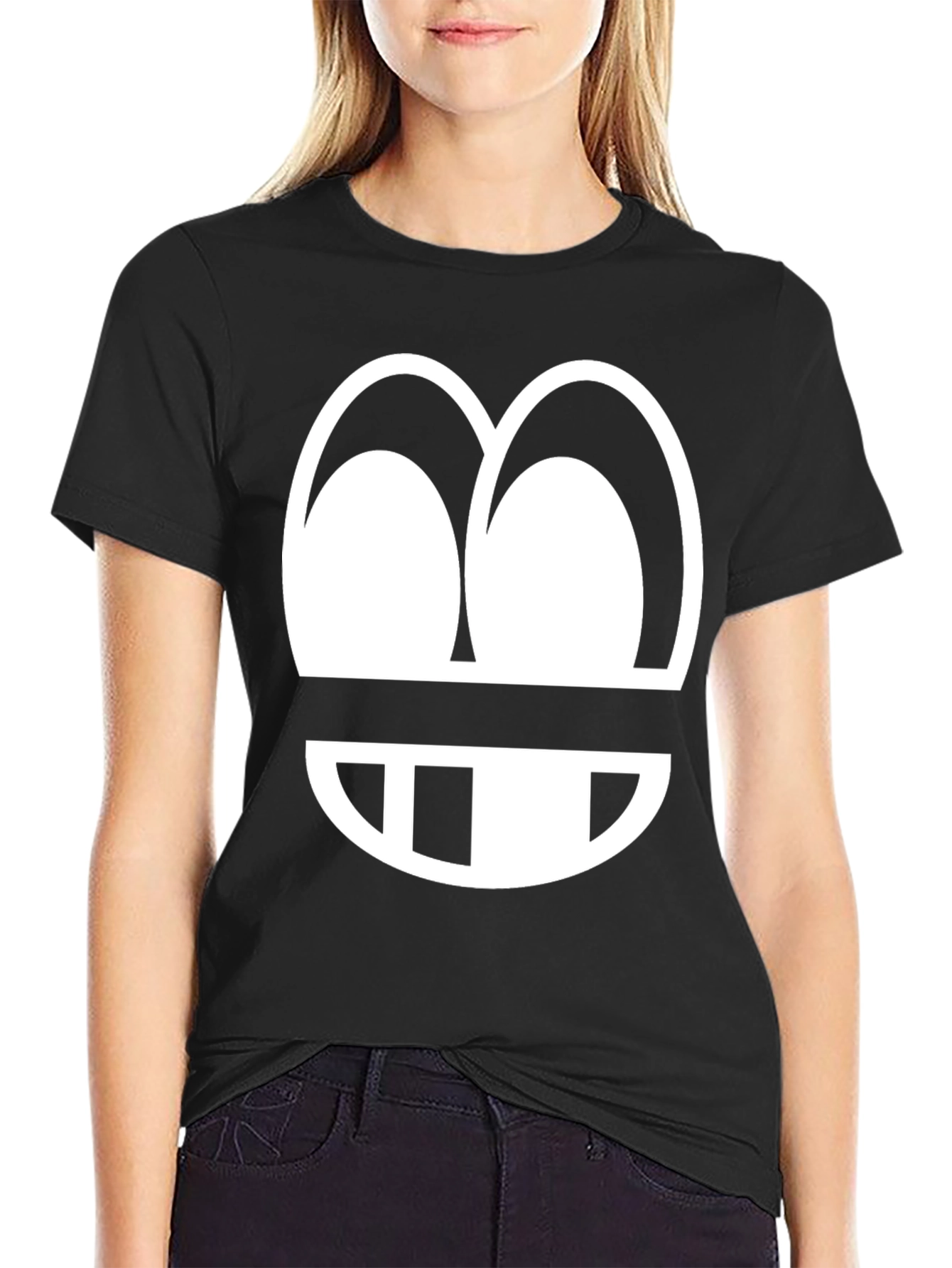 Funny Graphic Tee - Cartoon Face Design