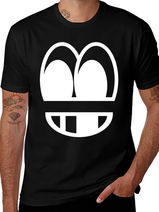 Funny Graphic Tee - Cartoon Face Design